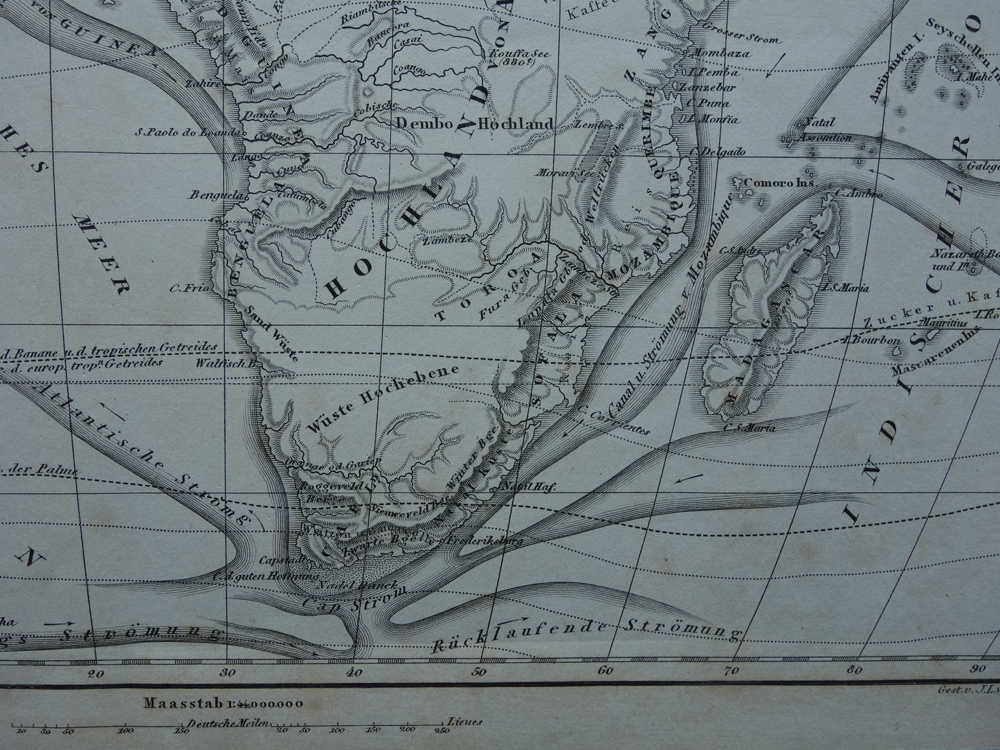 170+ jaar oude kaart van Afrika Antieke landkaart Afrika continent uit 1849 originele vintage kaarten