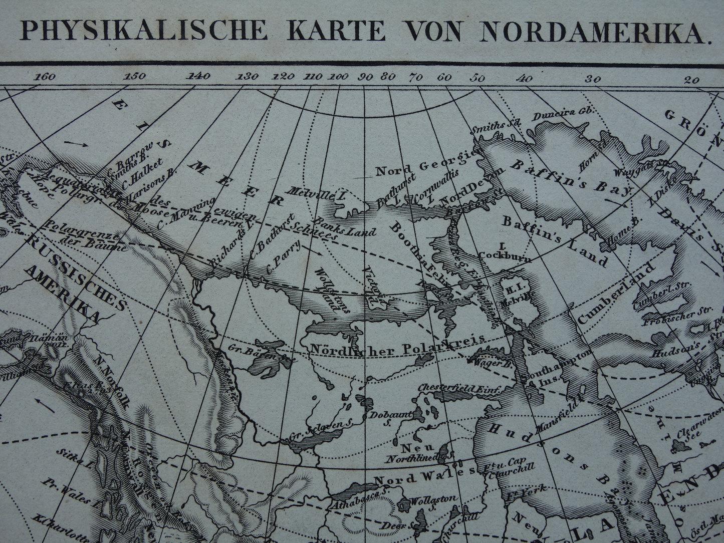 NOORD AMERIKA vintage landkaart 170+ jaar oude kaart van rivieren en oceanen uit 1849 originele vintage historische kaarten