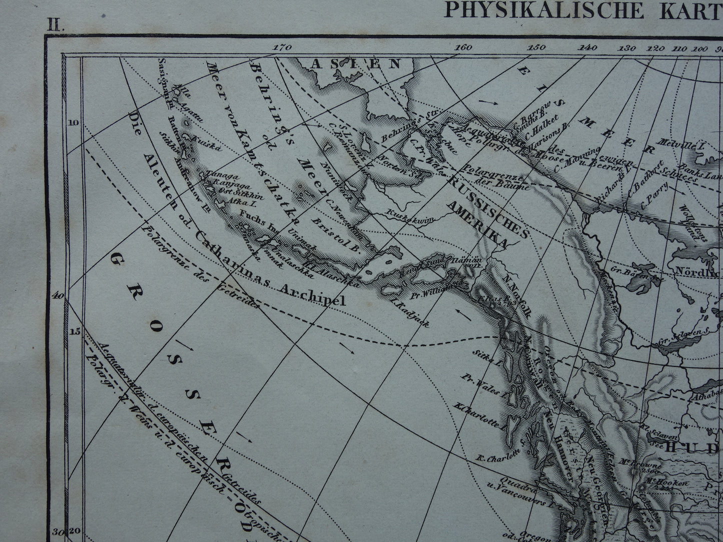 NOORD AMERIKA vintage landkaart 170+ jaar oude kaart van rivieren en oceanen uit 1849 originele vintage historische kaarten