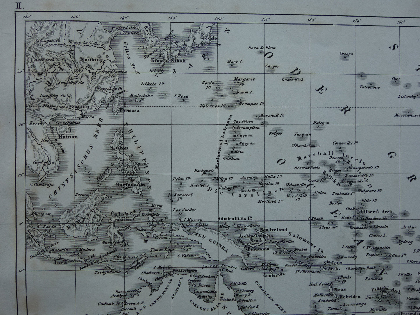 OCEANIË antieke kaart van Oceanië 170+ jaar oude landkaart van continent met Australië Nieuw-Zeeland uit 1849 - originele vintage historische kaarten