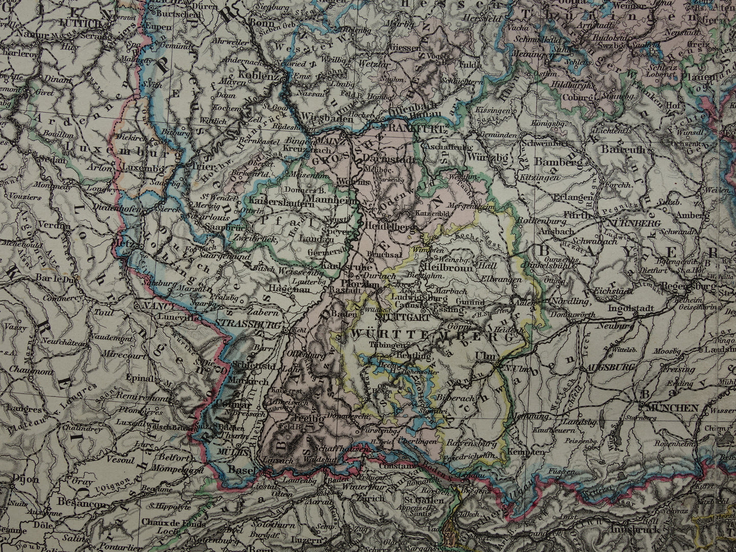 DUITSLAND Antieke landkaart van het Duitse Rijk in 1886 Grote originele 135+ jaar oude kaart Berlijn Pruissen Polen
