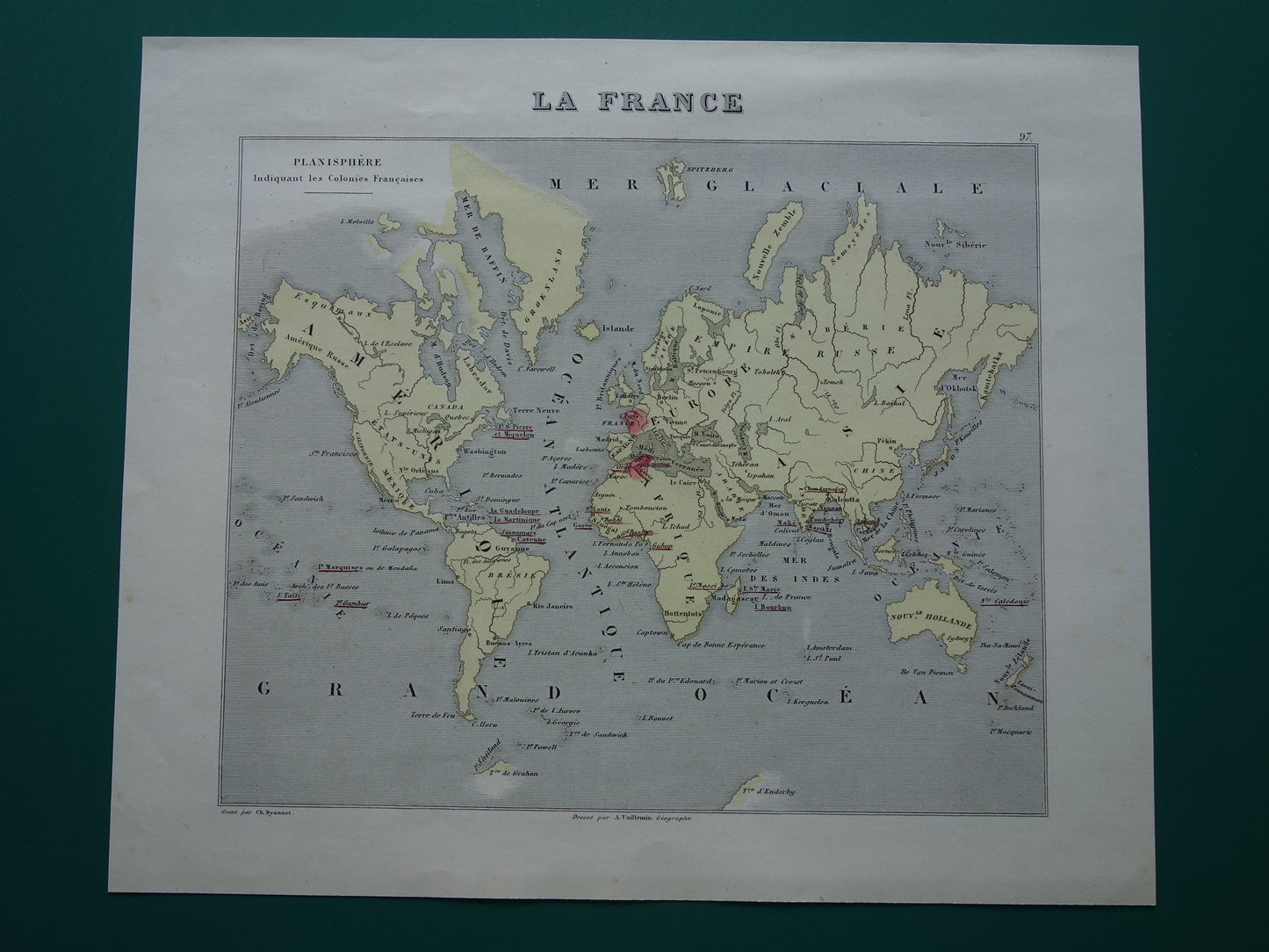 historische kaart kolonien Frankrijk