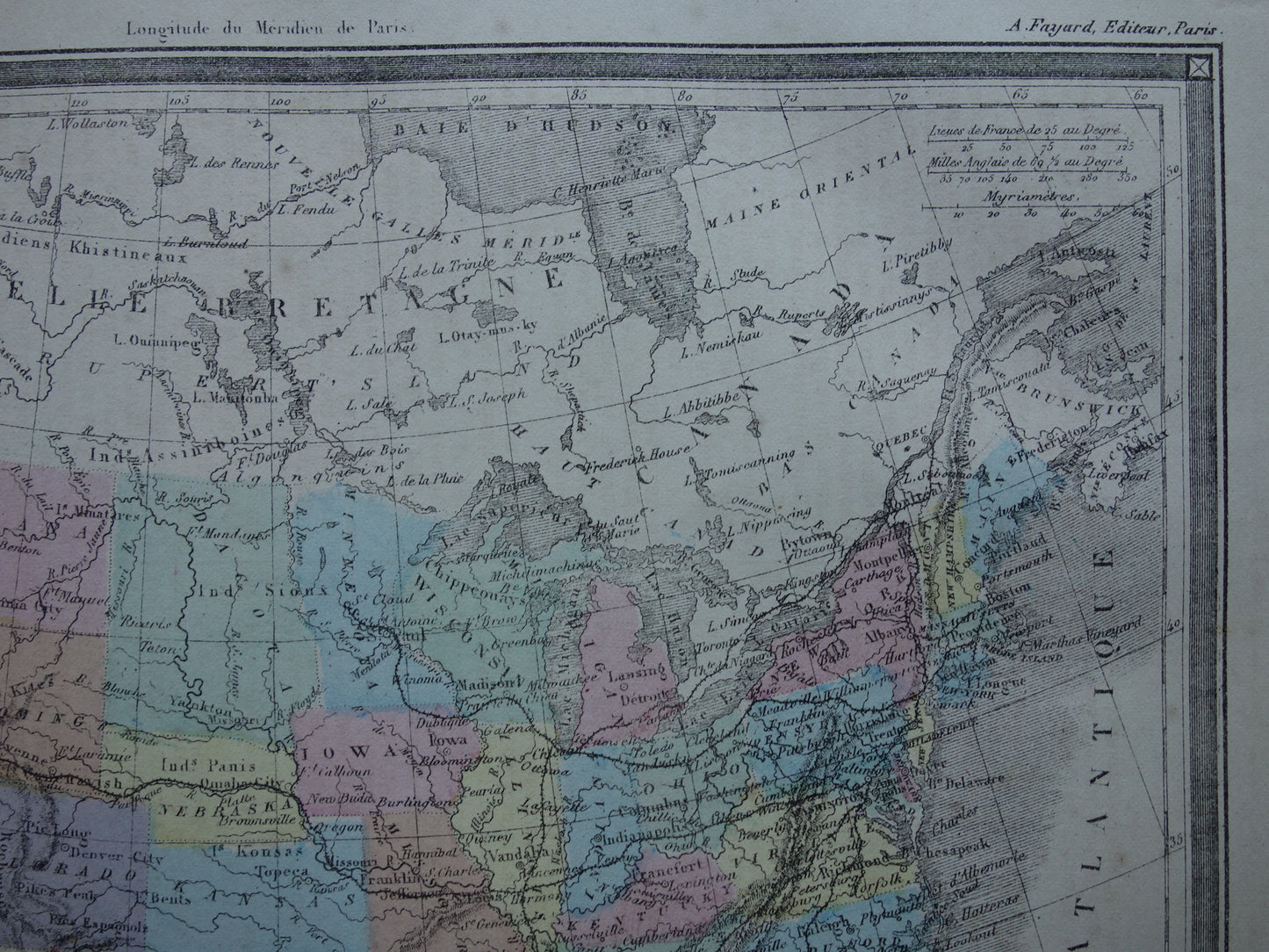 Oude kaart van VERENIGDE STATEN 145+ jaar oude antieke handgekleurde landkaart USA VS