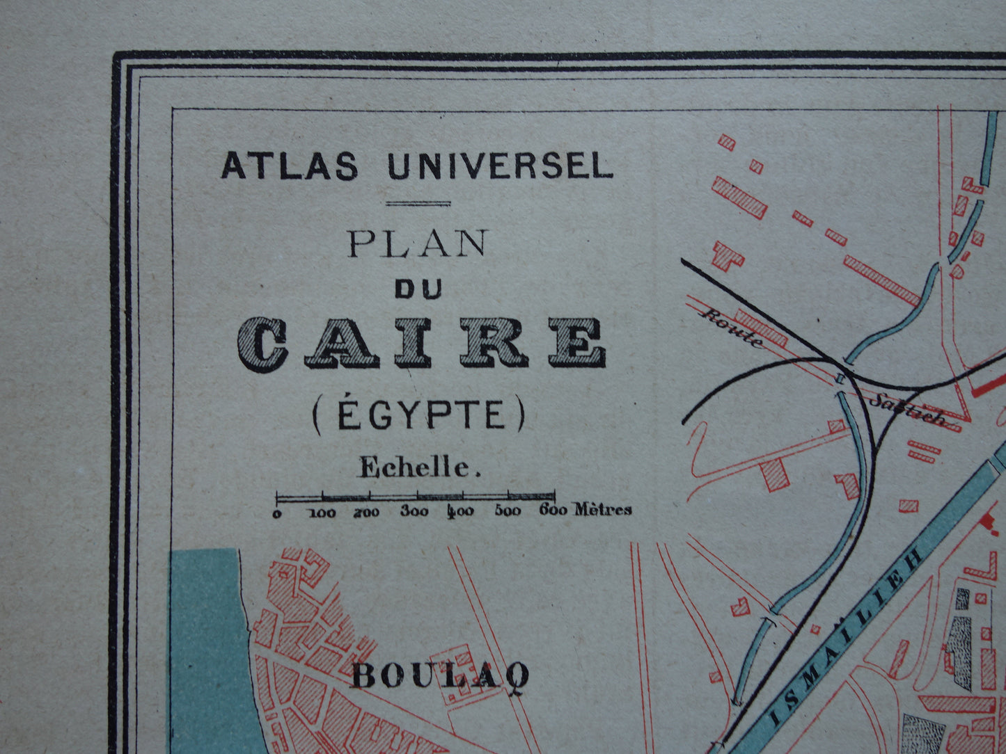 Cairo Egypte in het jaar 1877 plattegrond kaart