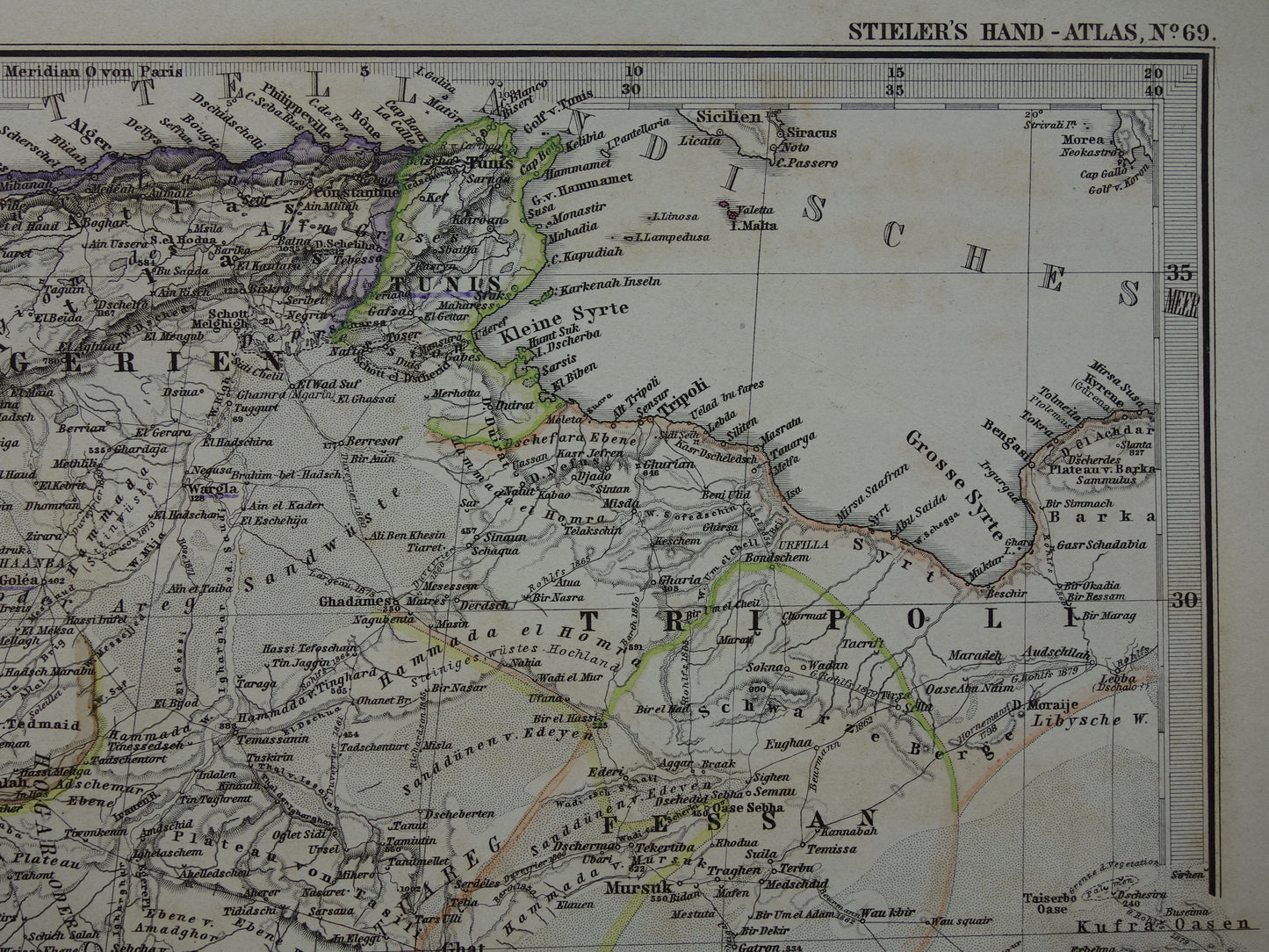 AFRIKA Oude landkaart van Noordwest-Afrika in 1886 Grote originele kaart van Sahara Goudkust Sahel Senegal Nigeria