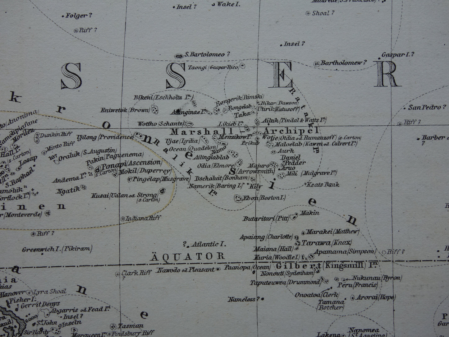 OCEANIË Australië antieke kaart uit 1875 originele oude print van Polynesië Indonesië gedetailleerde vintage kaarten Fiji Tonga Samoa