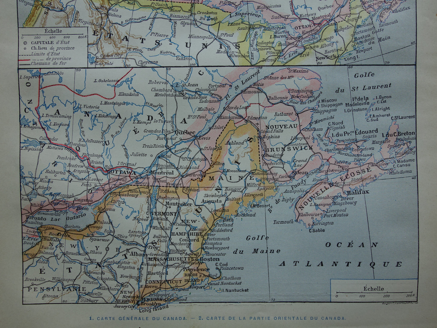 CANADA Oude landkaart van Canada uit 1902 Originele antieke kaart vintage print