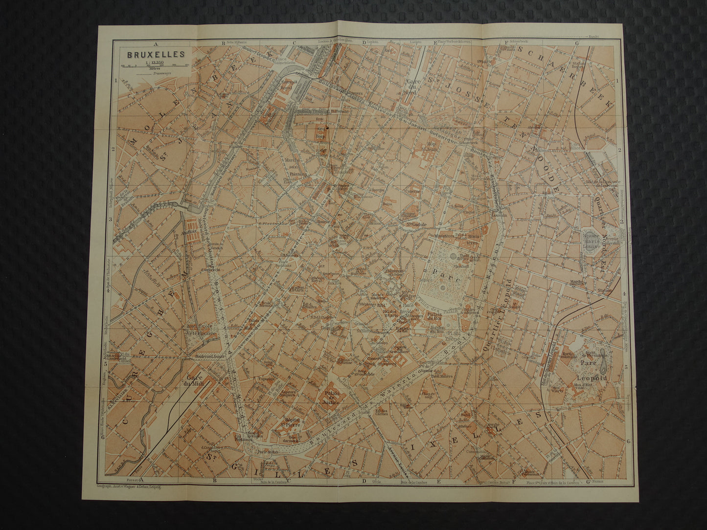 BRUSSEL oude kaart van Brussel België uit 1904 originele antieke historische plattegrond