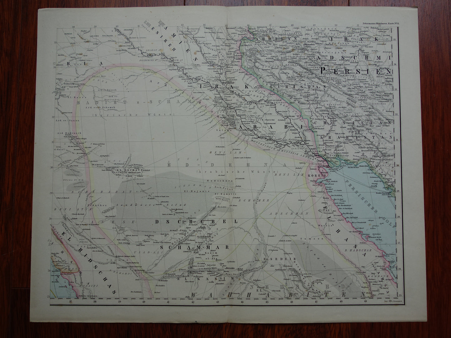 MITTELMEER Sehr große alte Karte Südeuropas aus dem Jahr 1880, originales antikes Kartenposter