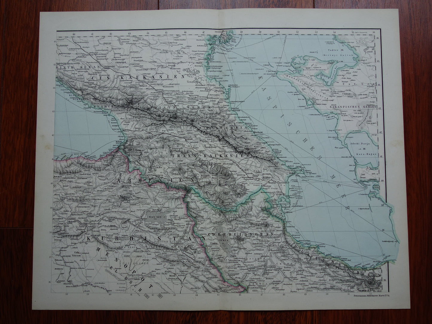 MITTELMEER Sehr große alte Karte Südeuropas aus dem Jahr 1880, originales antikes Kartenposter