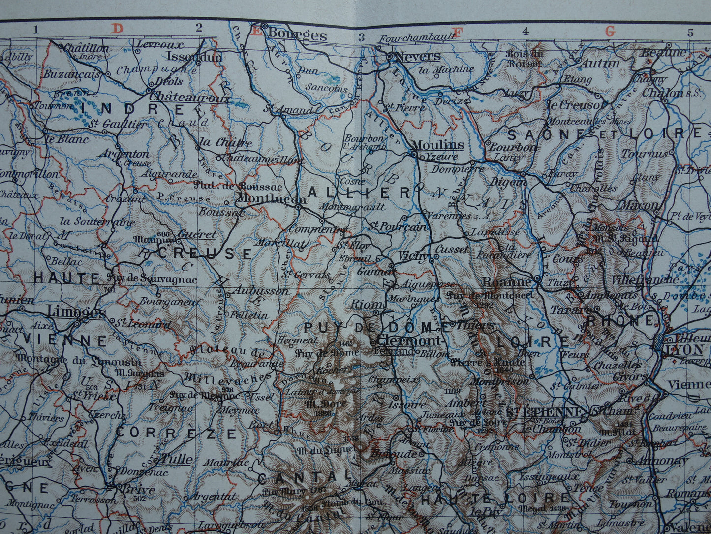 FRANKRIJK oude kaart van Zuid-Frankrijk 1905 originele antieke Duitse landkaart