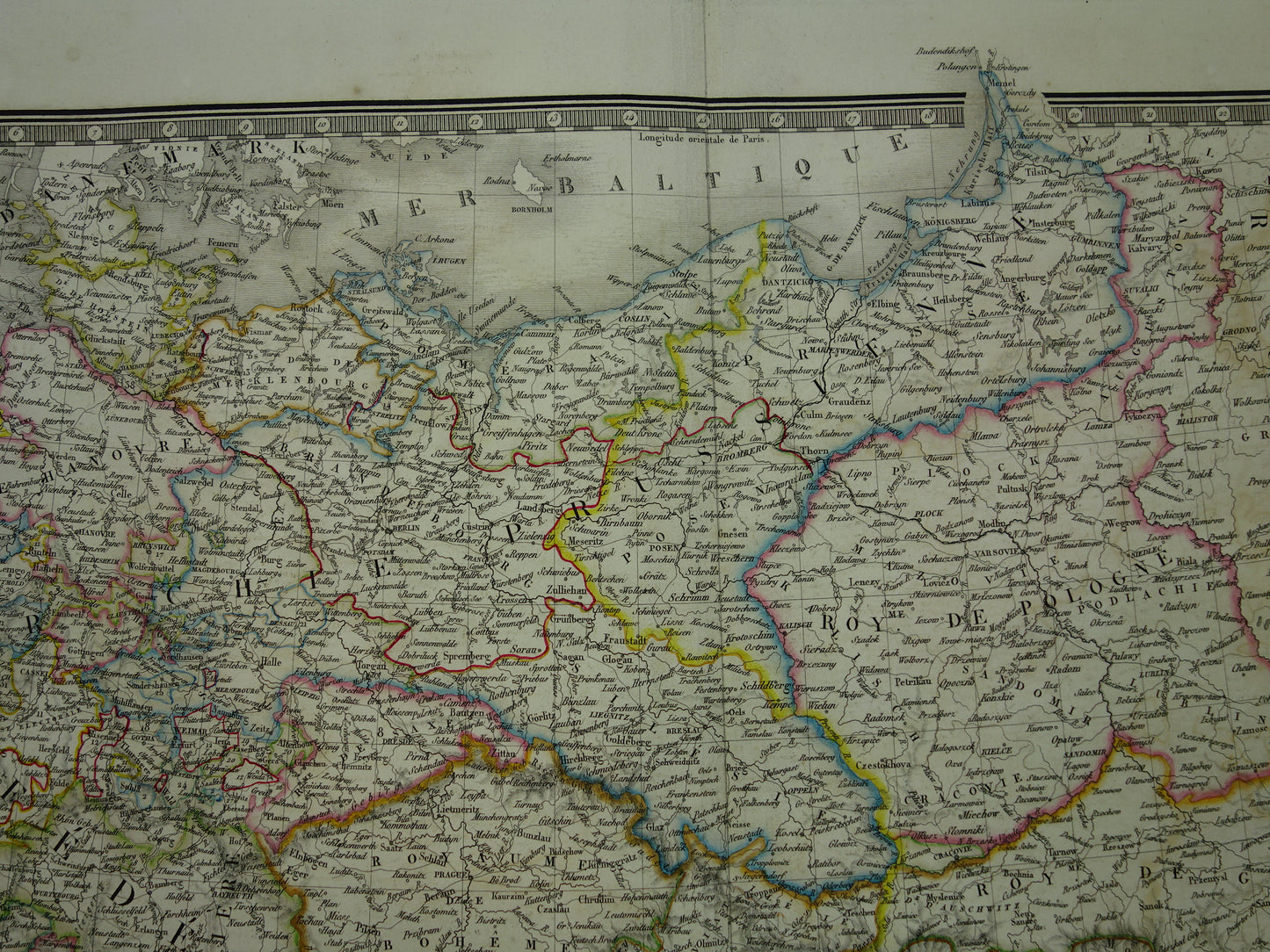 CENTRAAL EUROPA oude kaart uit 1830 Duitsland Polen Oostenrijk Hongarije Grote originele antieke Franse kaart