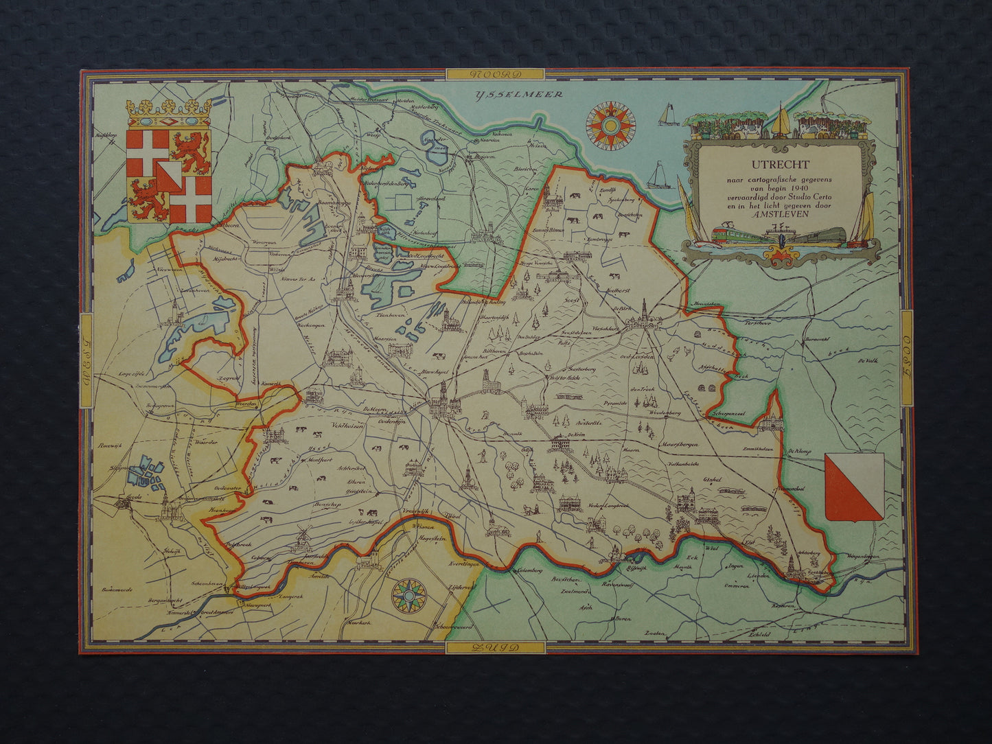 UTRECHT Vintage kaart van de provincie Utrecht uit 1947 Oude historische landkaart
