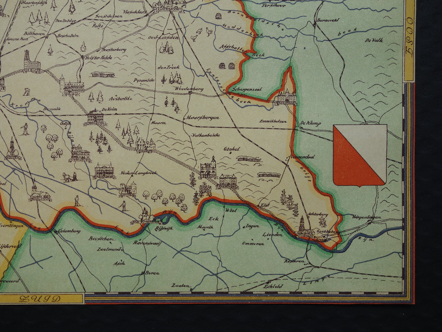 UTRECHT Vintage kaart van de provincie Utrecht uit 1947 Oude historische landkaart