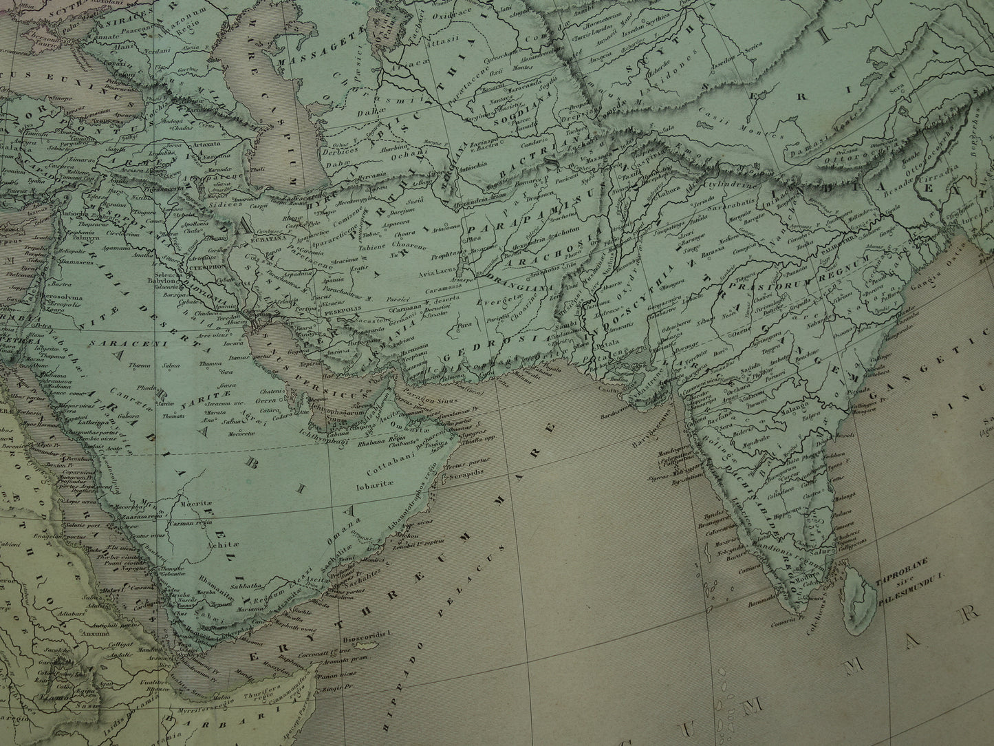 Oude Wereldkaart van Klassieke Oudheid 1880 zeer grote kaart van de wereld Ptolemaeus Herodotus