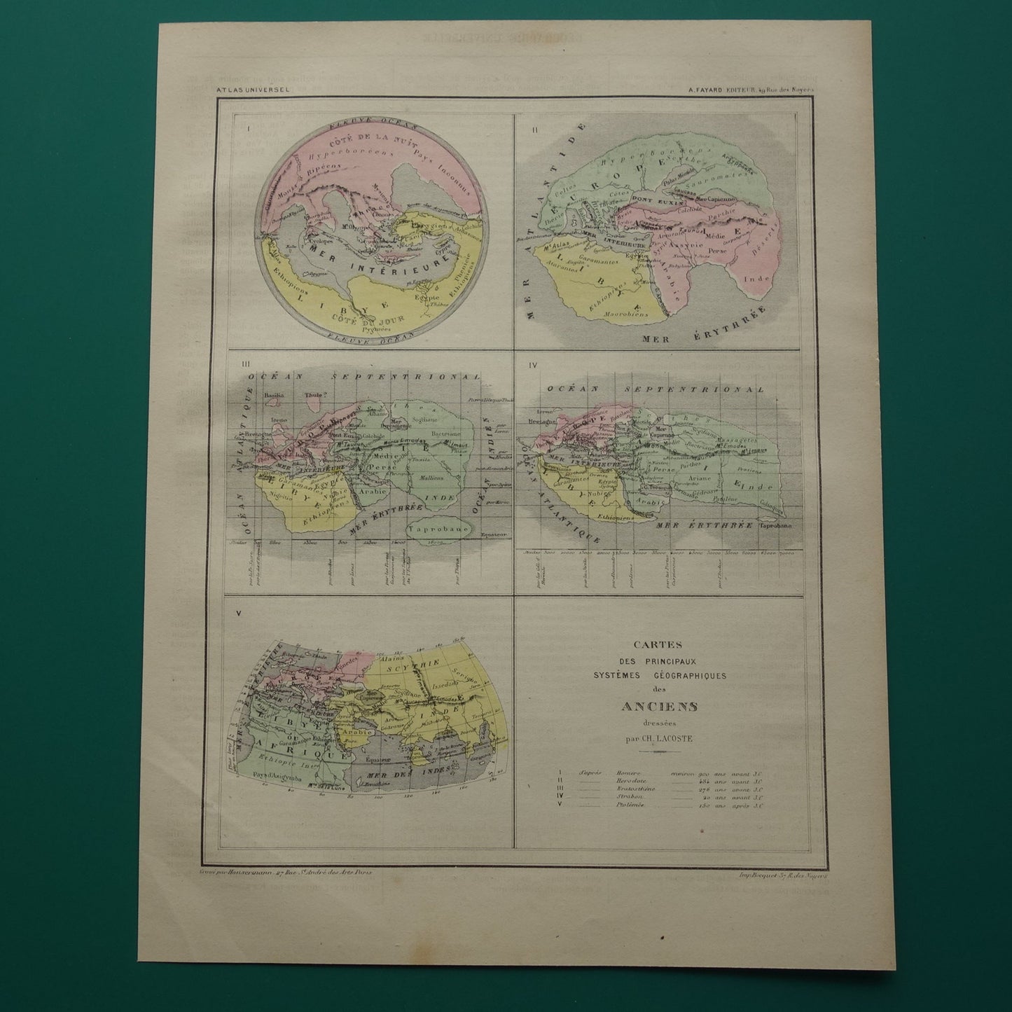 Geschiedenis van cartografie oude kaart van Ptolemaeus Homerus Wereldkaart Antieke Kartografie Aardrijkskunde print Strabo Herodotus