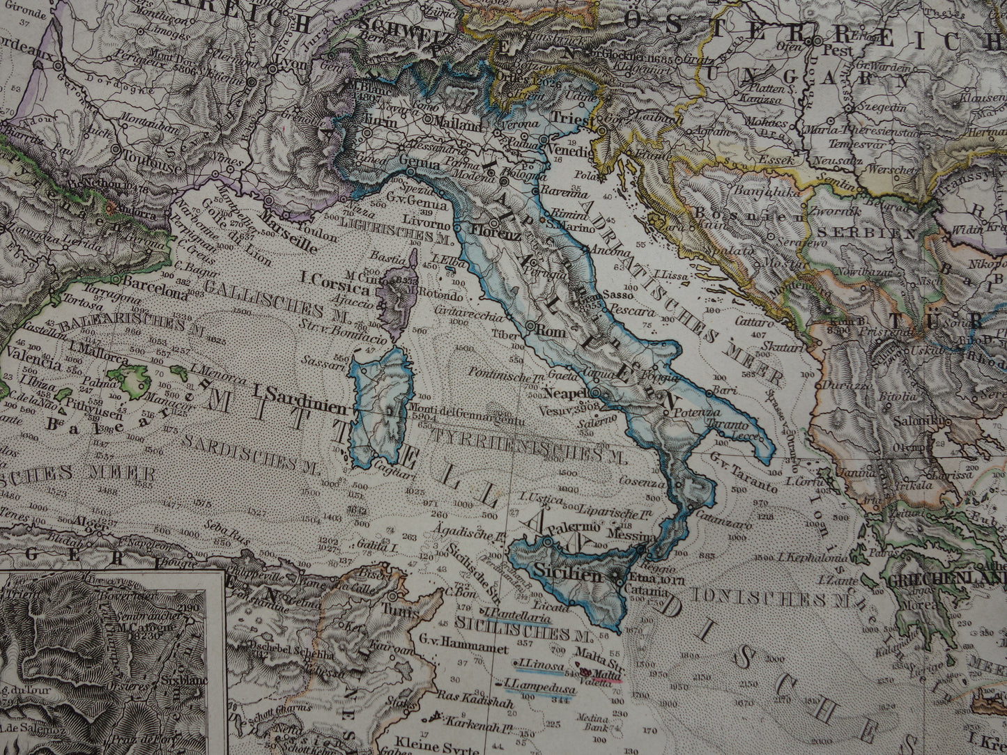 EUROPA oude landkaart van Europa uit 1879 originele antieke Duitse kaart van continent Europa
