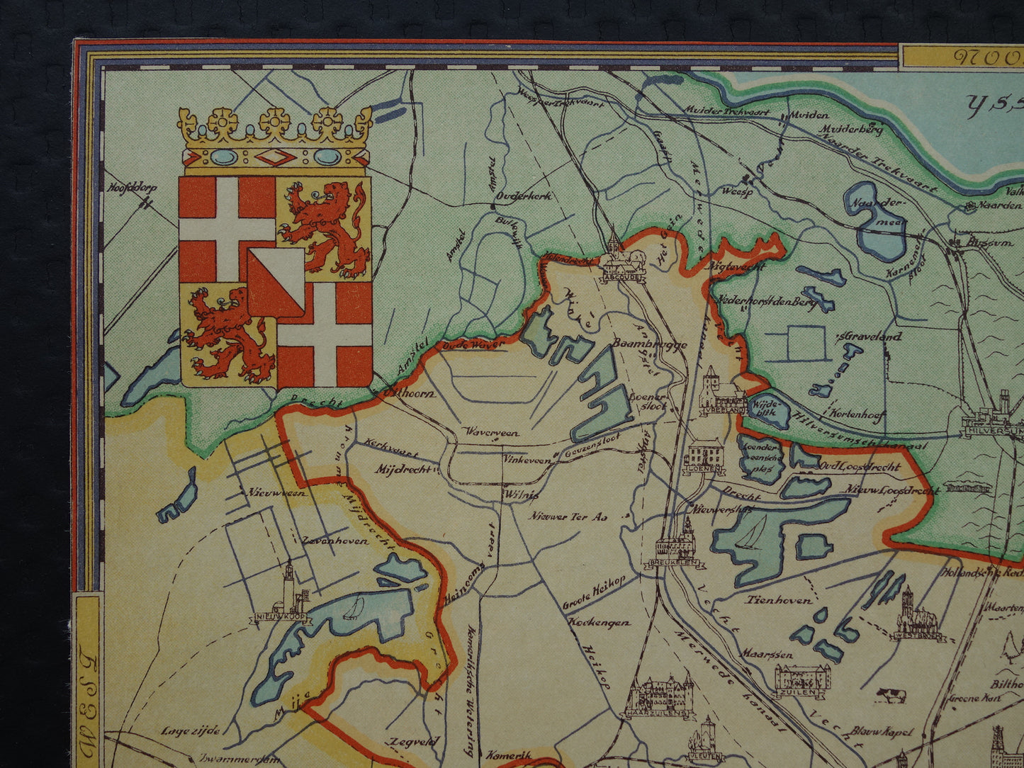 UTRECHT Vintage kaart van de provincie Utrecht uit 1947 Oude historische landkaart
