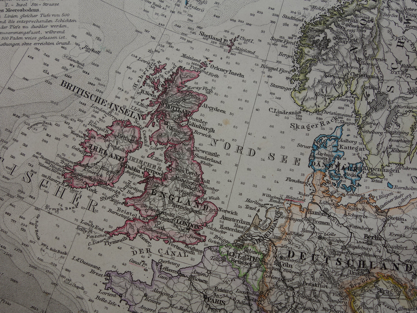 EUROPA oude landkaart van Europa uit 1879 originele antieke Duitse kaart van continent Europa
