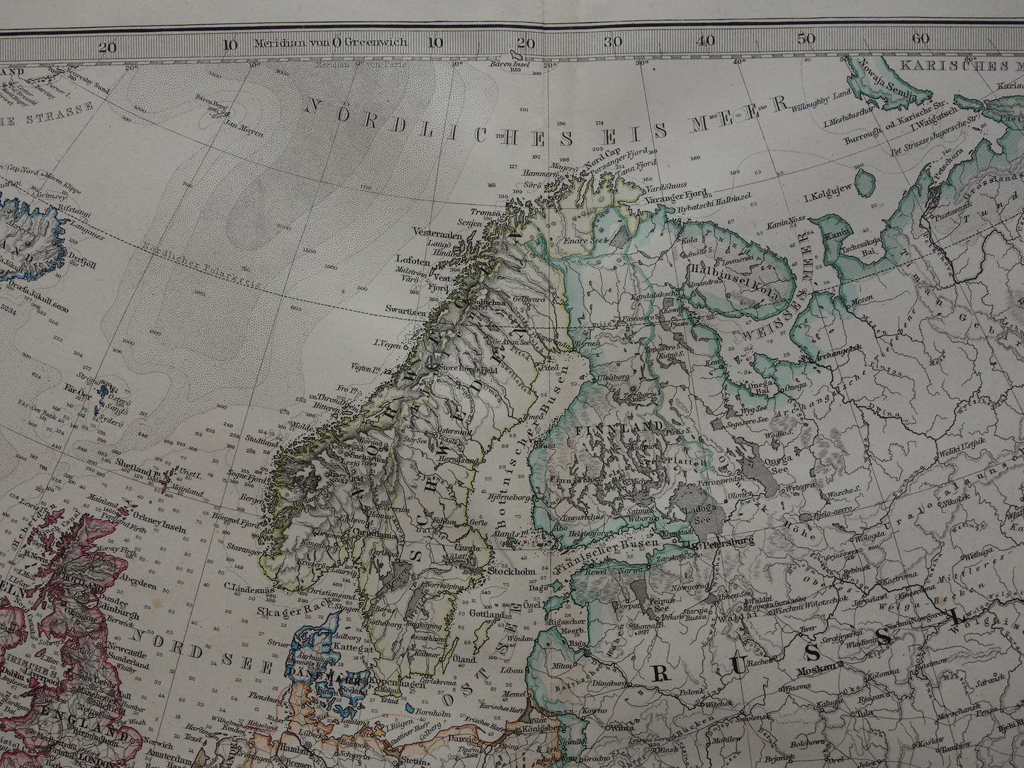 EUROPA oude landkaart van Europa uit 1879 originele antieke Duitse kaart van continent Europa