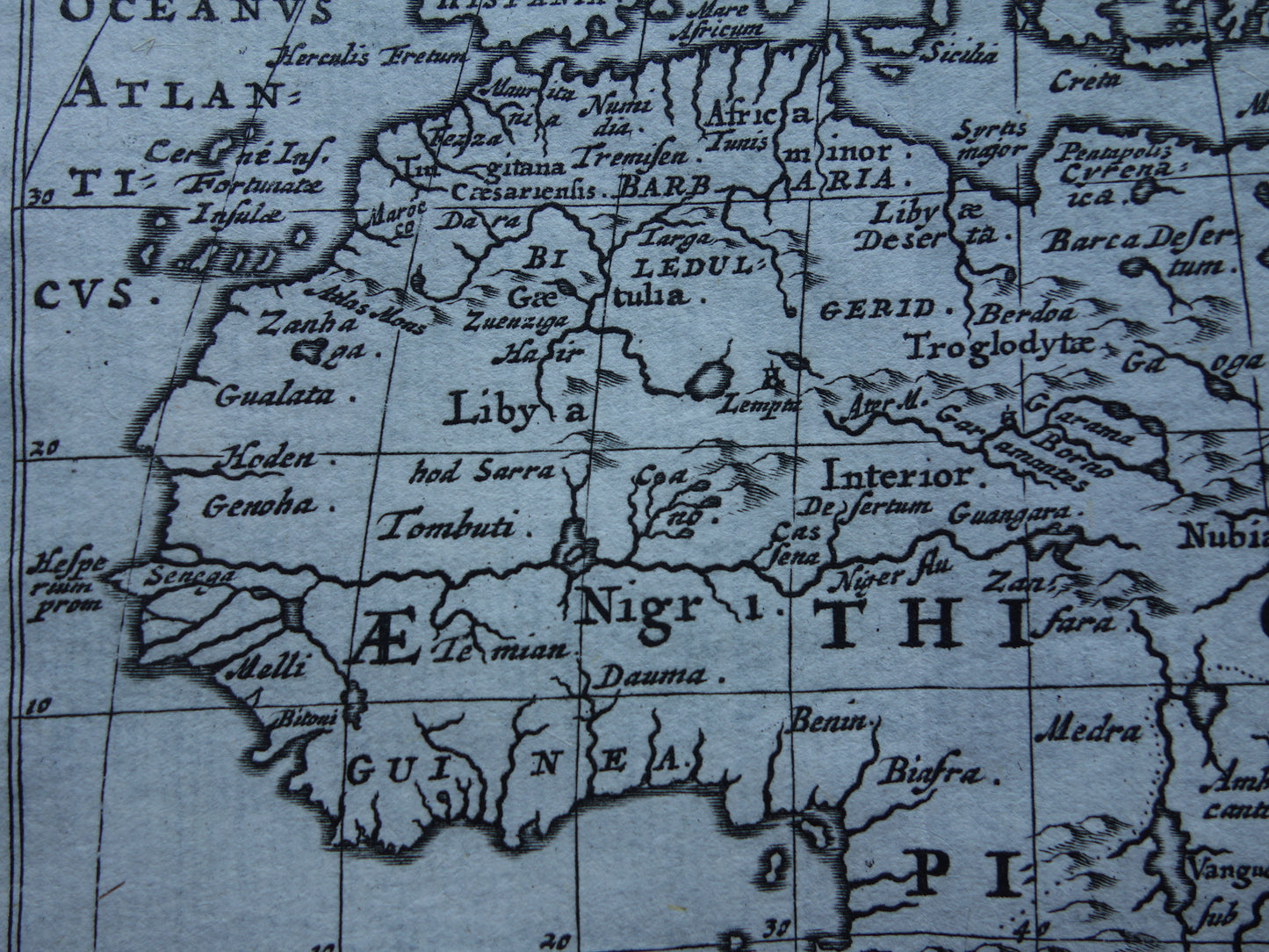 AFRIKA 360+ jaar oude kaart van continent Afrika 1661 originele antieke landkaart klein formaat