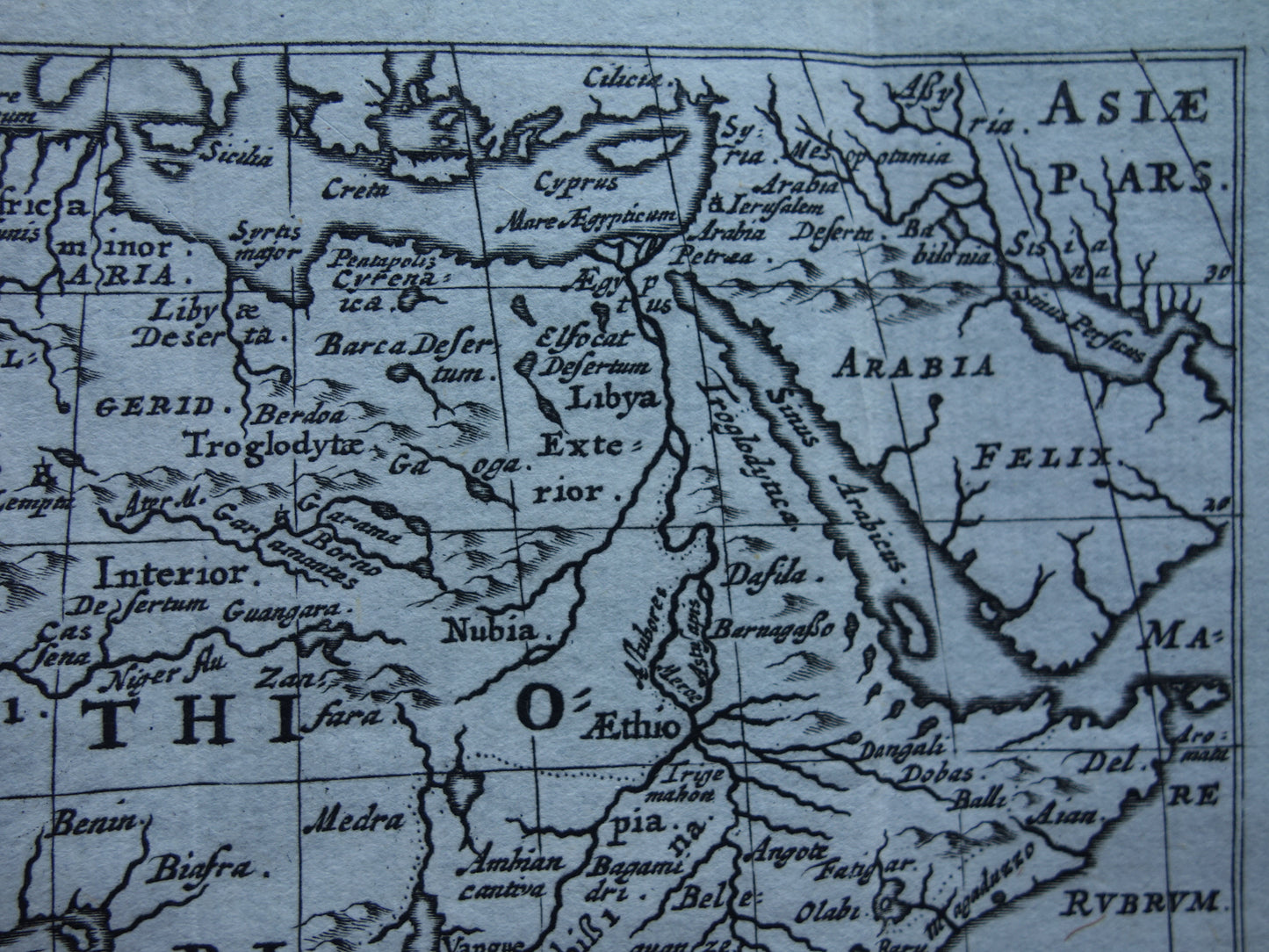 AFRIKA 360+ jaar oude kaart van continent Afrika 1661 originele antieke landkaart klein formaat