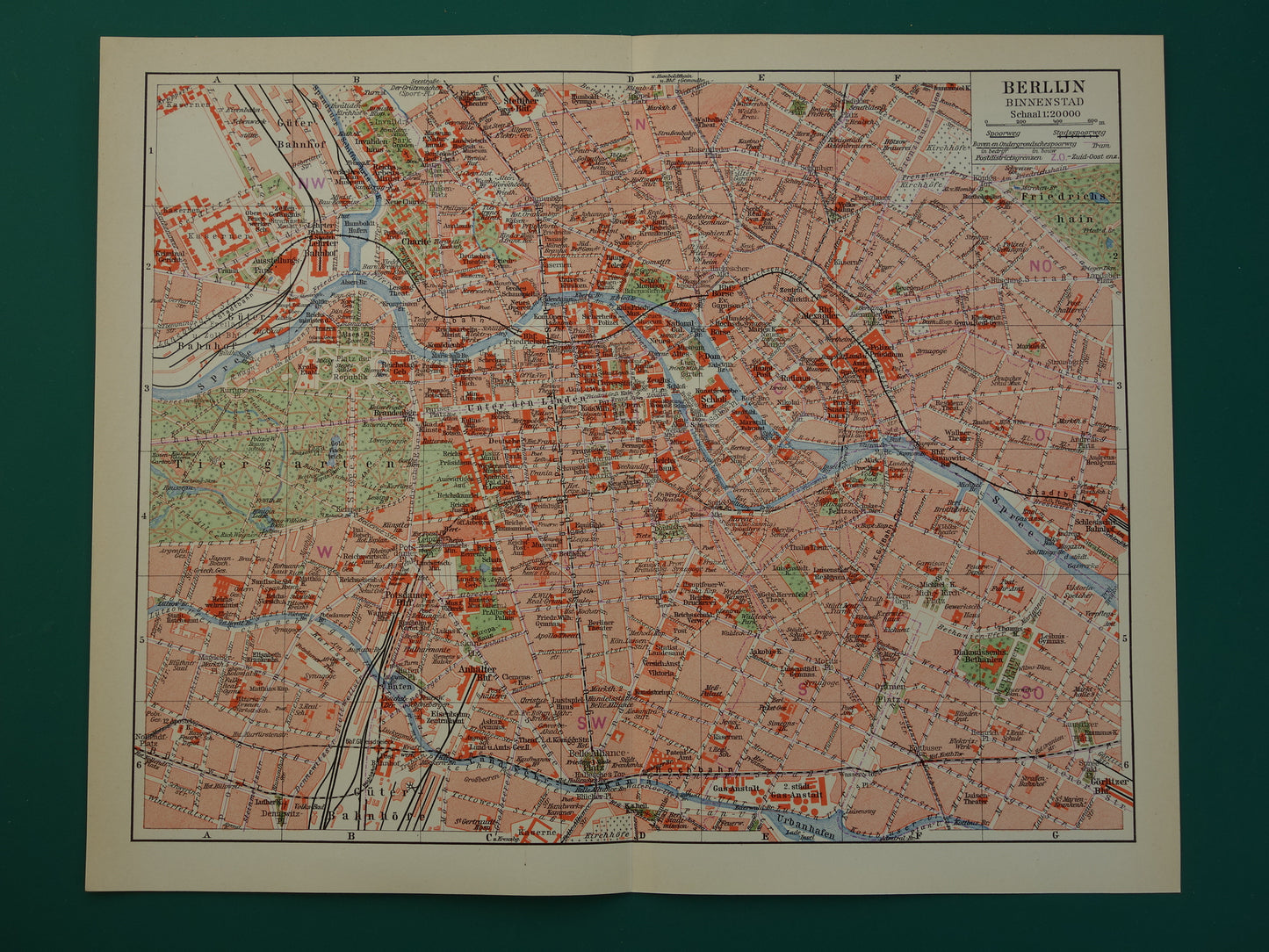 BERLIJN oude kaart van Berlijn uit 1932 originele Nederlandse vintage plattegrond