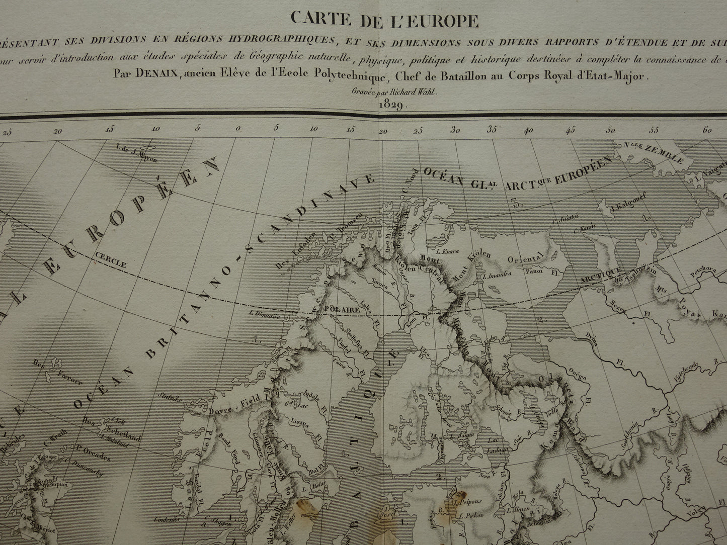 EUROPA antieke hydrografische kaart van Europa uit 1830