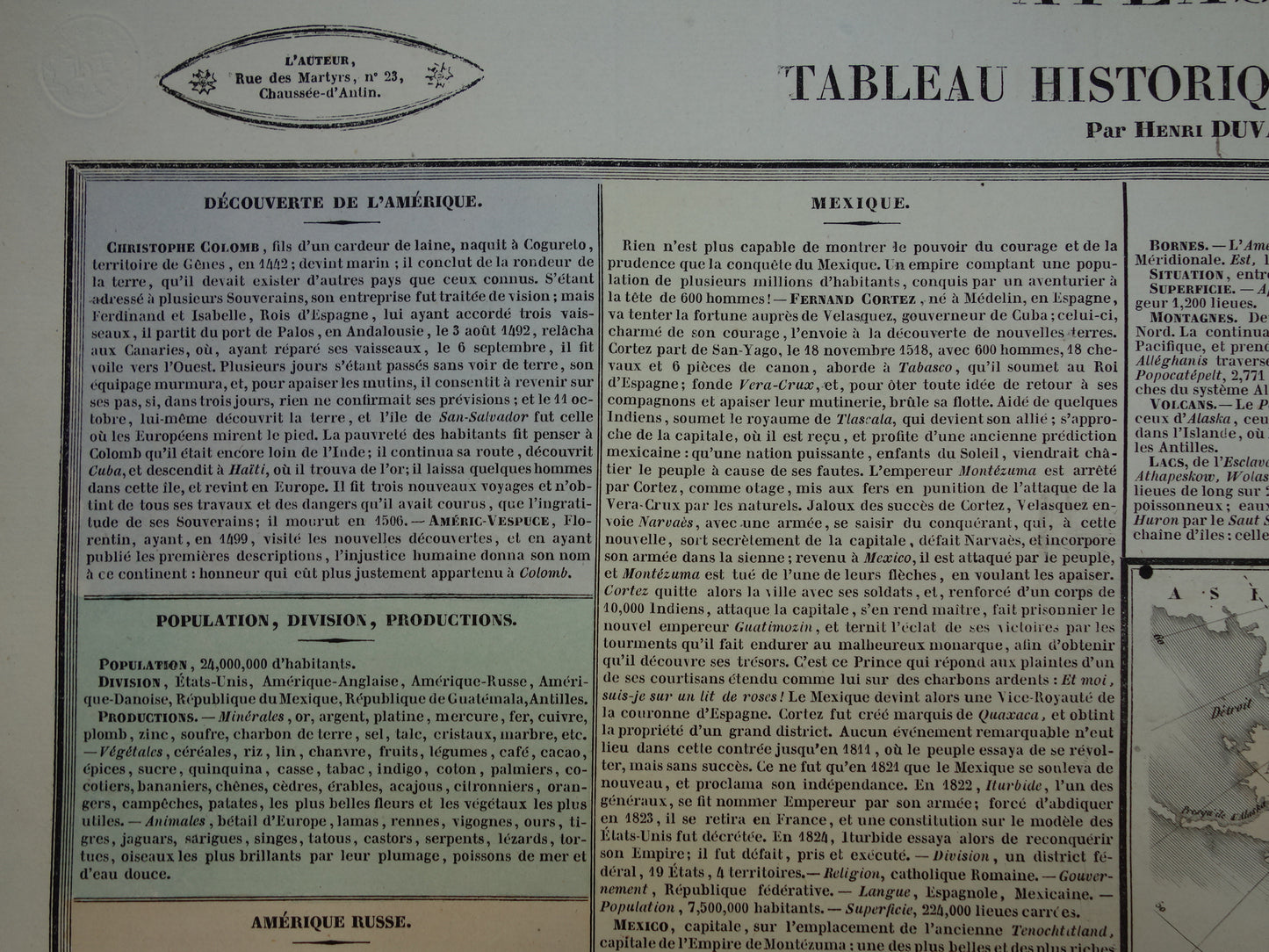 Noord-Amerika oude kaart 1837 Franse antieke geschiedeniskaart van de VS Canada Mexico