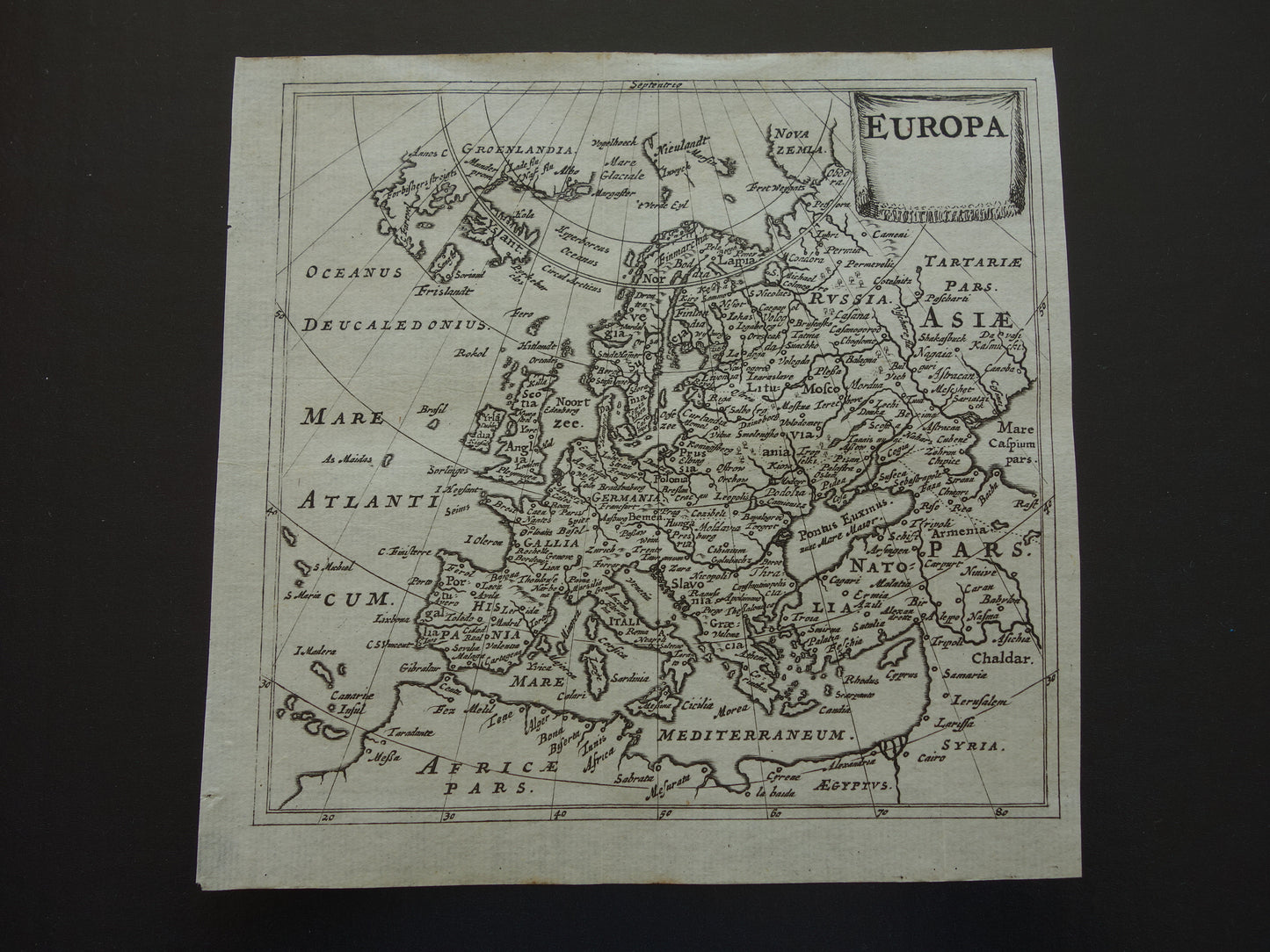EUROPA 360+ jaar oude kaart van Europa 1661 originele antieke landkaart klein formaat