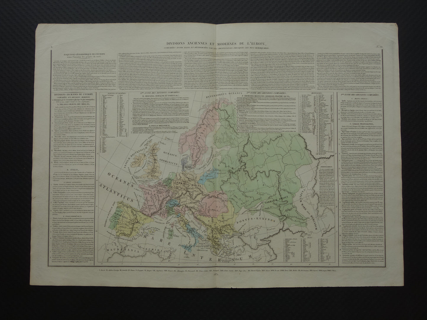 EUROPA oude kaart van Europa in de klassieke oudheid uit 1831 Antieke Landkaart