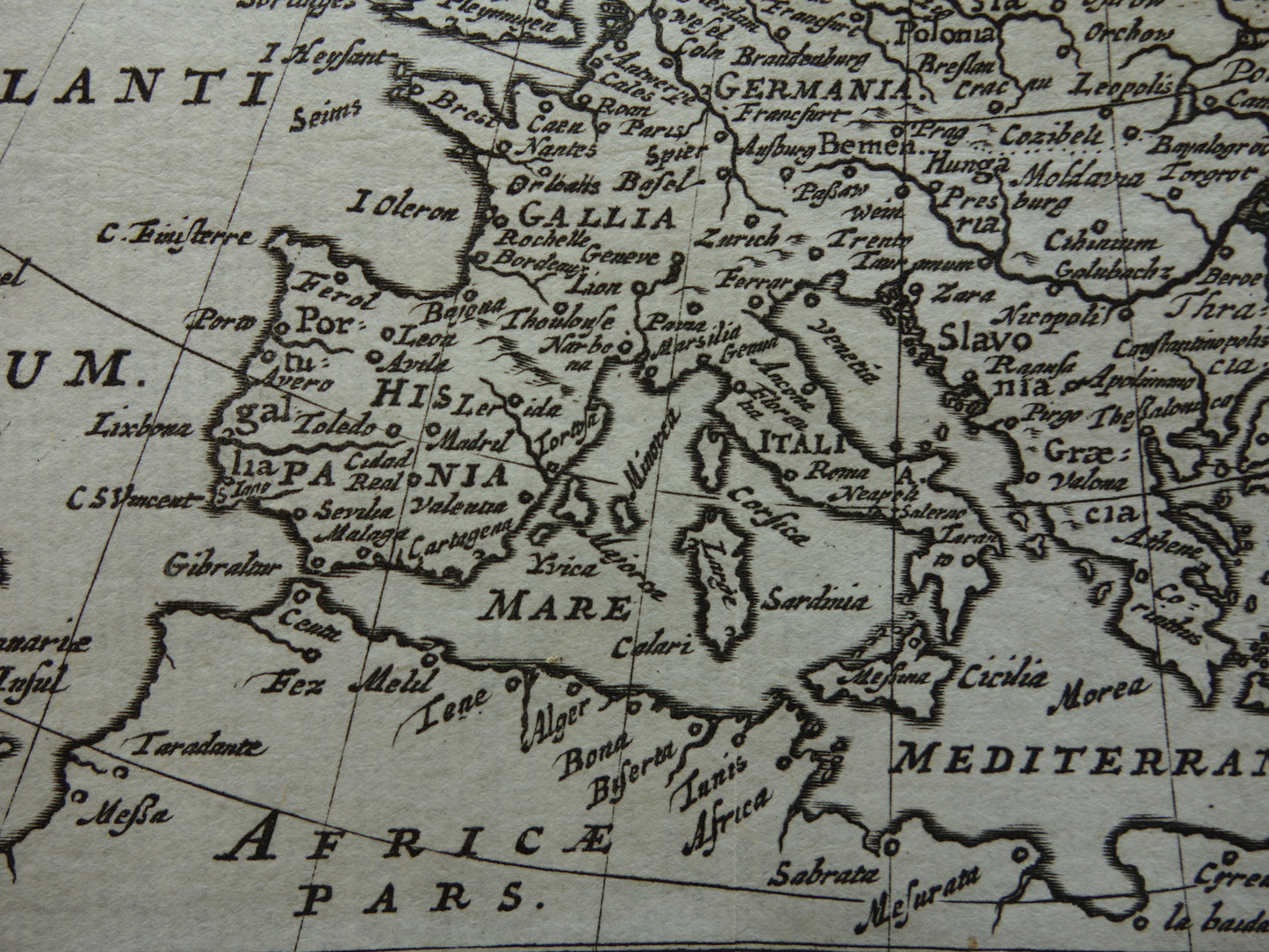 EUROPA 360+ jaar oude kaart van Europa 1661 originele antieke landkaart klein formaat