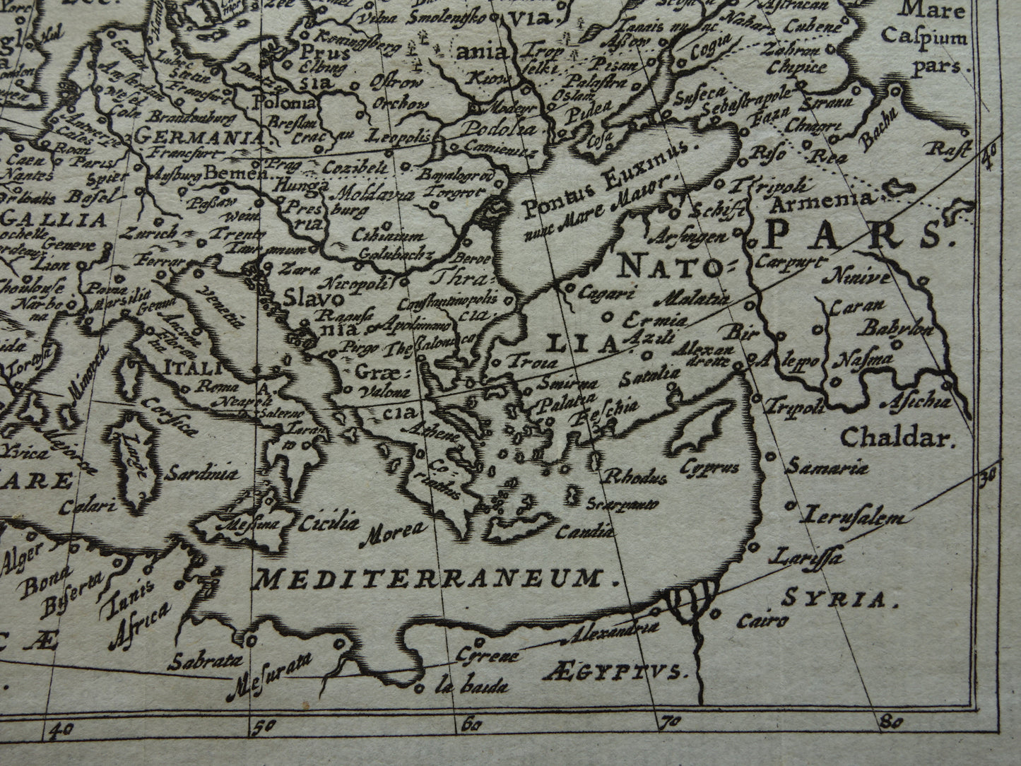 EUROPA 360+ jaar oude kaart van Europa 1661 originele antieke landkaart klein formaat