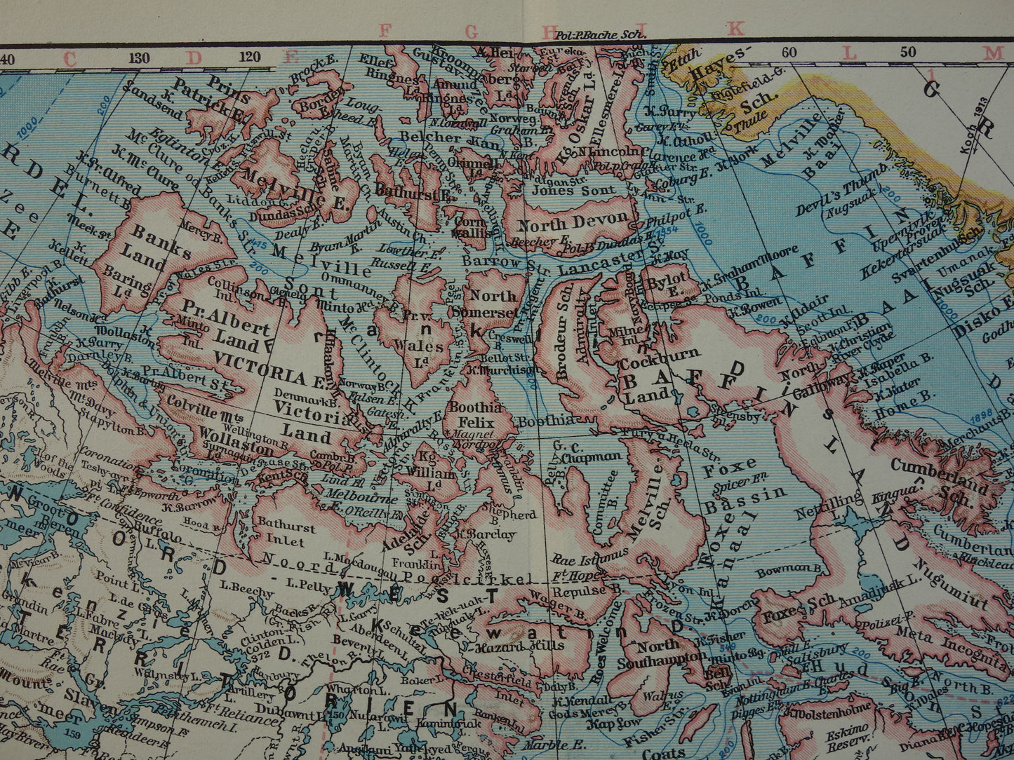 KANADA alte Karte von Kanada aus dem Jahr 1933 originale niederländische Vintage-Karte