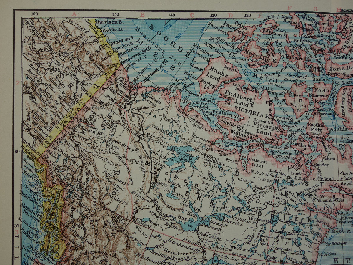 KANADA alte Karte von Kanada aus dem Jahr 1933 originale niederländische Vintage-Karte