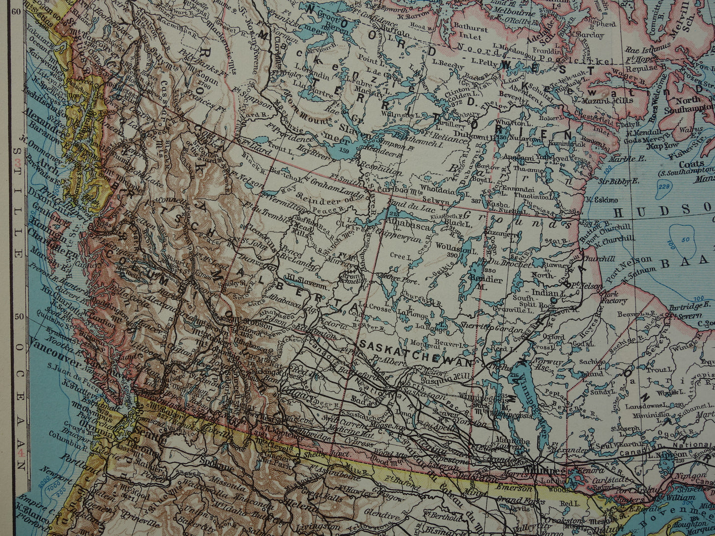 KANADA alte Karte von Kanada aus dem Jahr 1933 originale niederländische Vintage-Karte