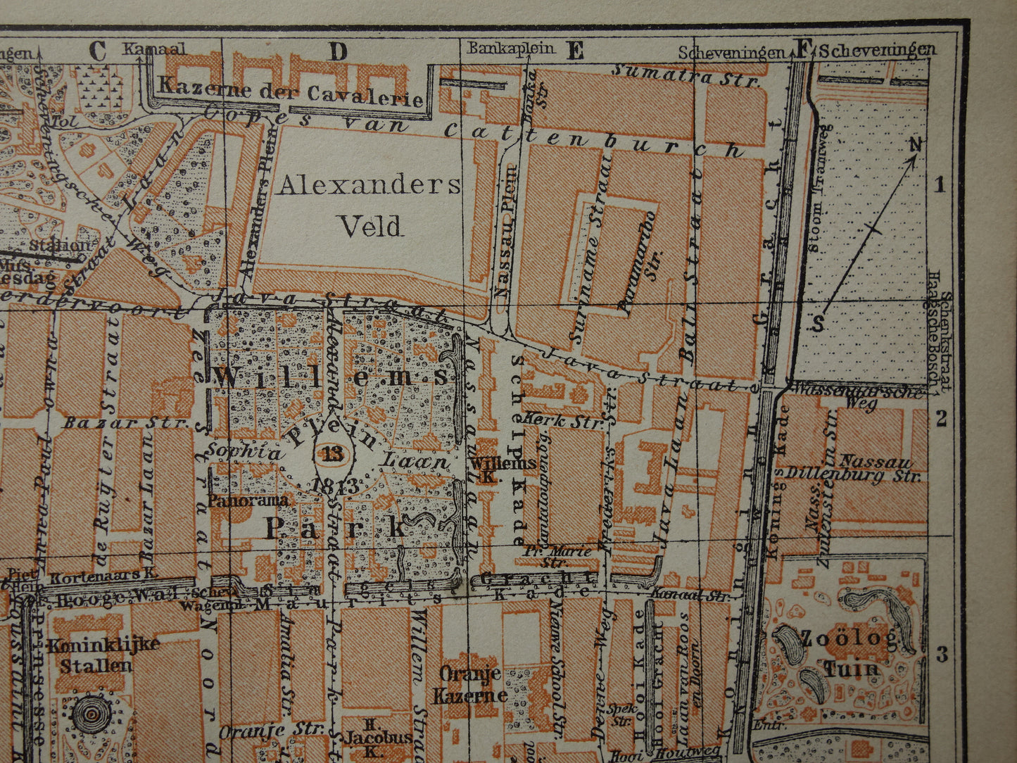 DEN HAAG oude kaart van 's Gravenhage uit 1910 kleine originele antieke plattegrond vintage landkaart