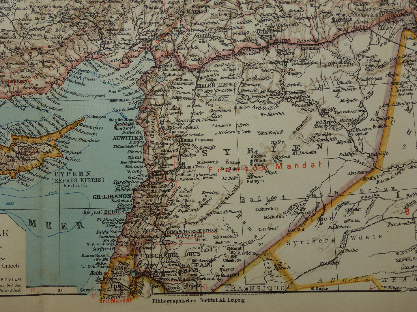 Turkije oude kaart van Turkije uit 1931 originele Duitse vintage landkaart