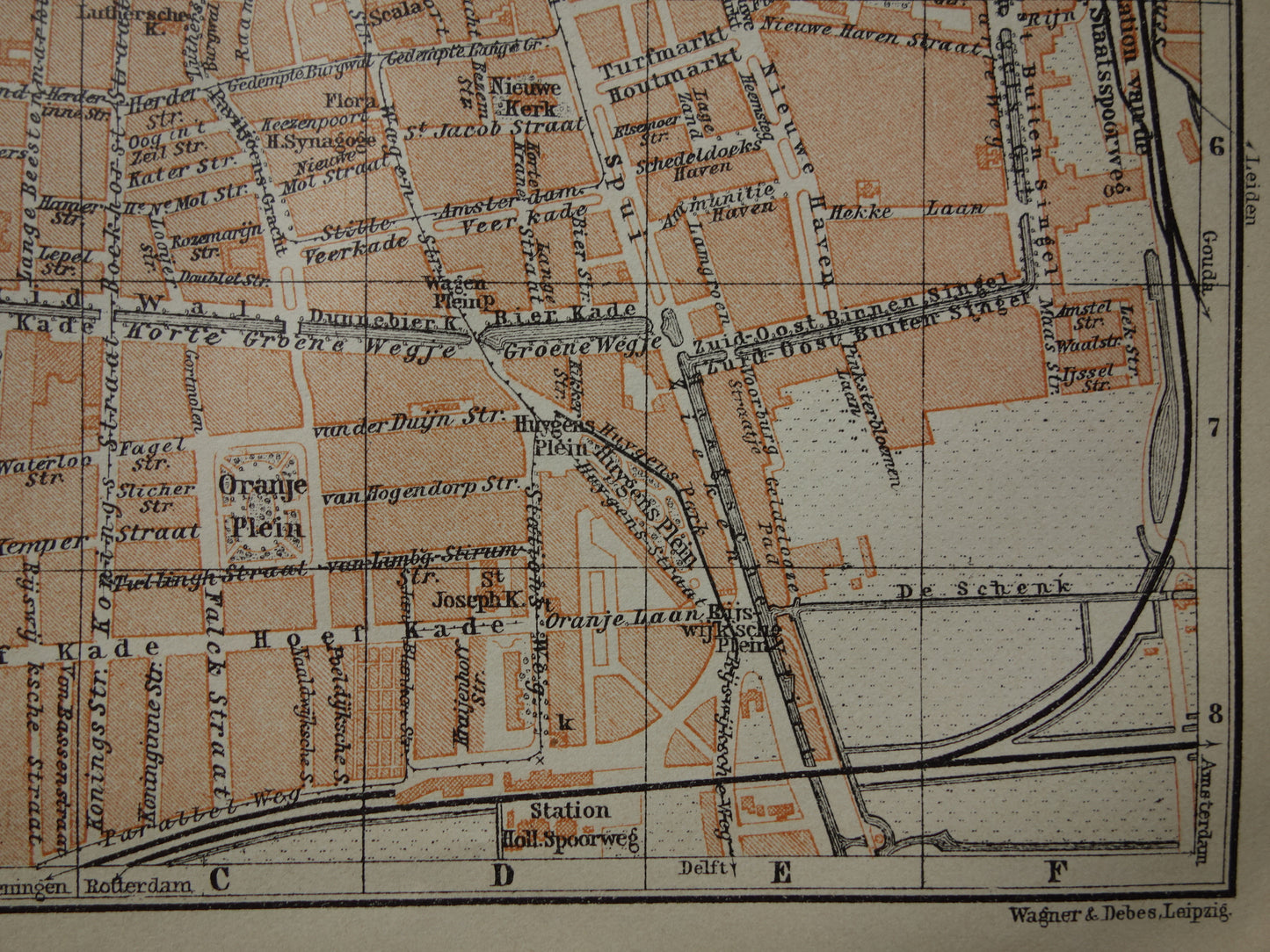 DEN HAAG oude kaart van 's Gravenhage uit 1910 kleine originele antieke plattegrond vintage landkaart