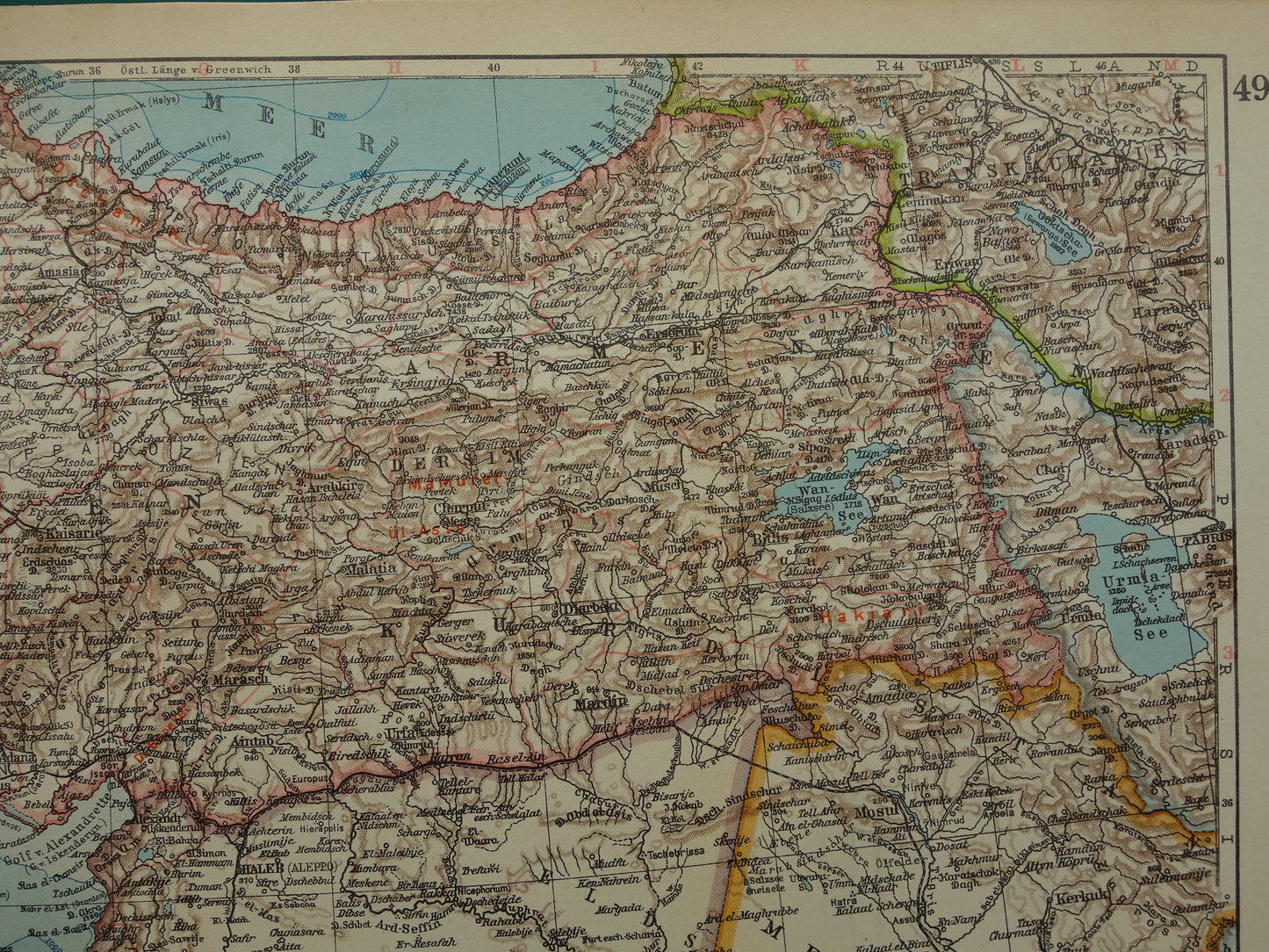Turkije oude kaart van Turkije uit 1931 originele Duitse vintage landkaart