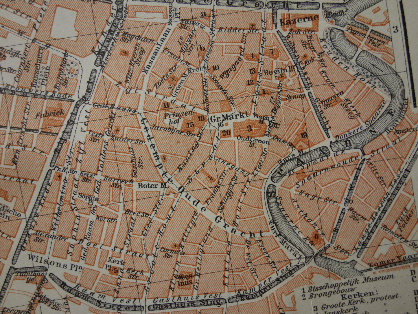 HAARLEM oude kaart van Haarlem uit 1910 kleine originele antieke plattegrond