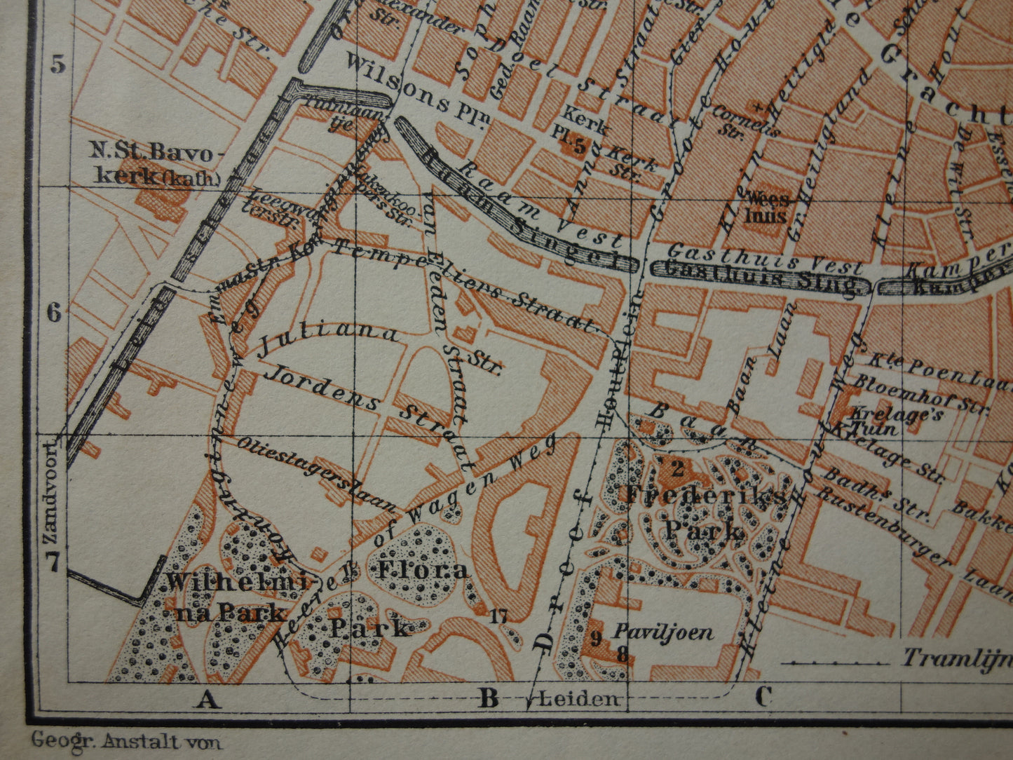 HAARLEM oude kaart van Haarlem uit 1910 kleine originele antieke plattegrond