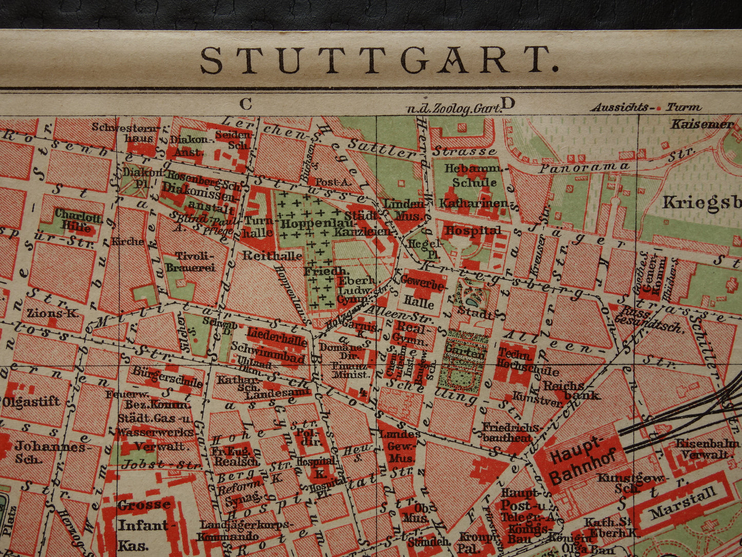 STUTTGART antieke plattegrond oude kaart van Stuttgart uit 1911 - originele vintage historische kaarten met jaartal