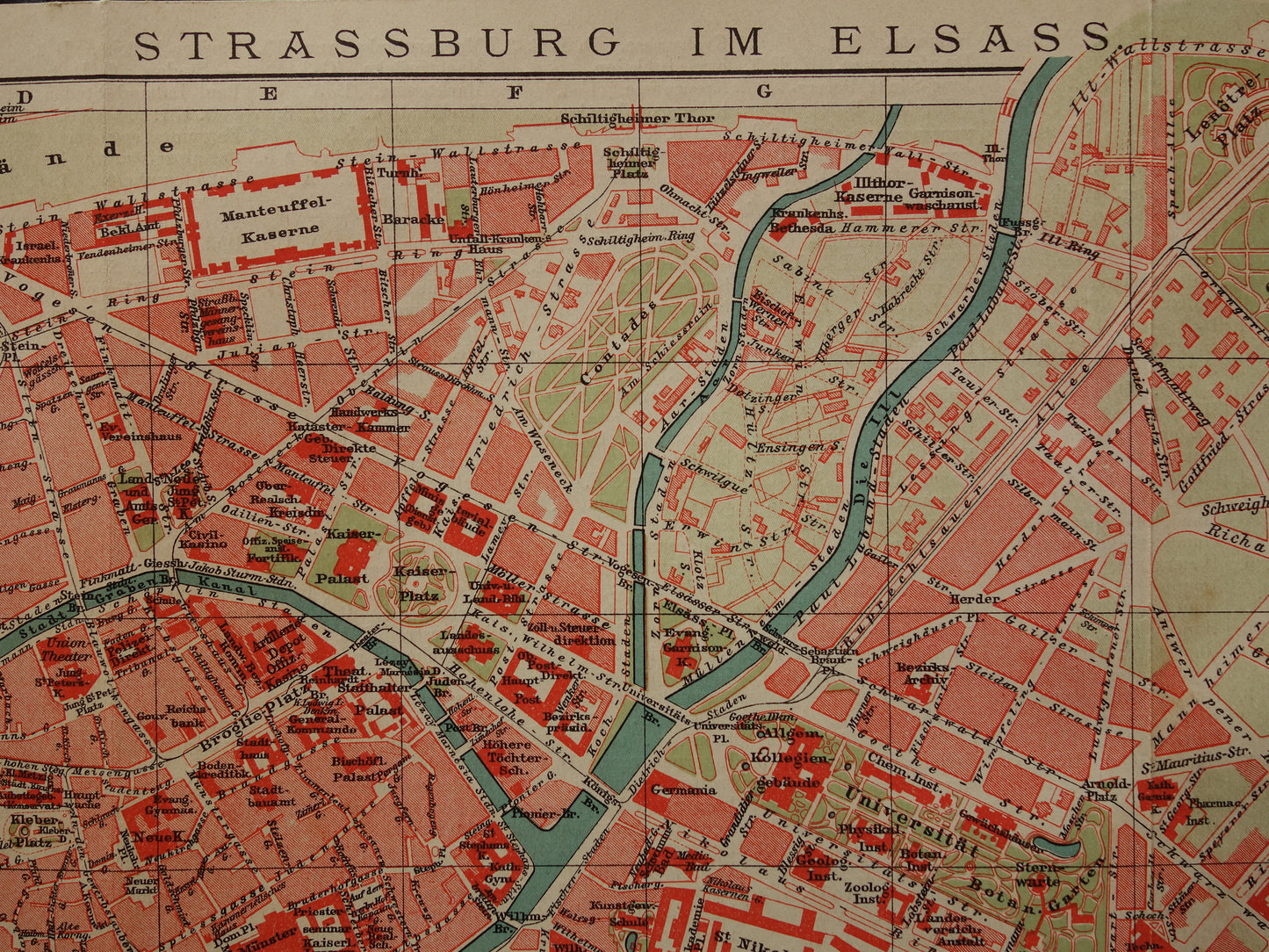 STRAATSBURG antieke plattegrond oude kaart van Straatsburg uit 1911 - originele vintage historische kaarten met jaartal