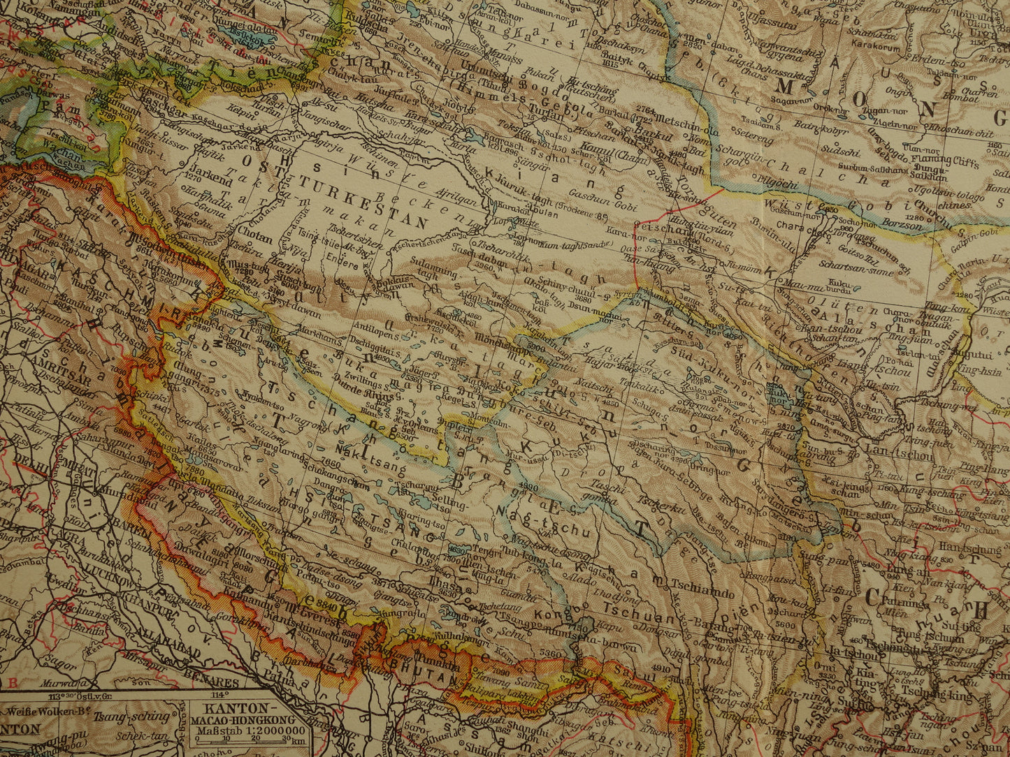 CHINA Vintage landkaart uit 1931 originele oude kaart Chinese Rijk Nanking Nanjing Japan