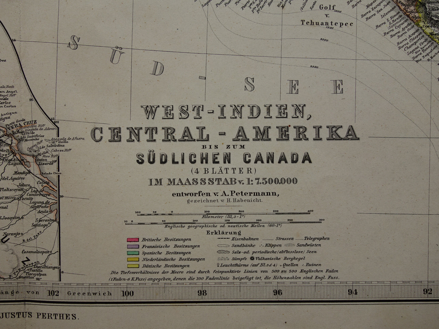 Oude kaart van de VS 1886 originele antieke landkaart van USA Mexico Caraïben vintage historische kaarten 76x94 cm grote poster