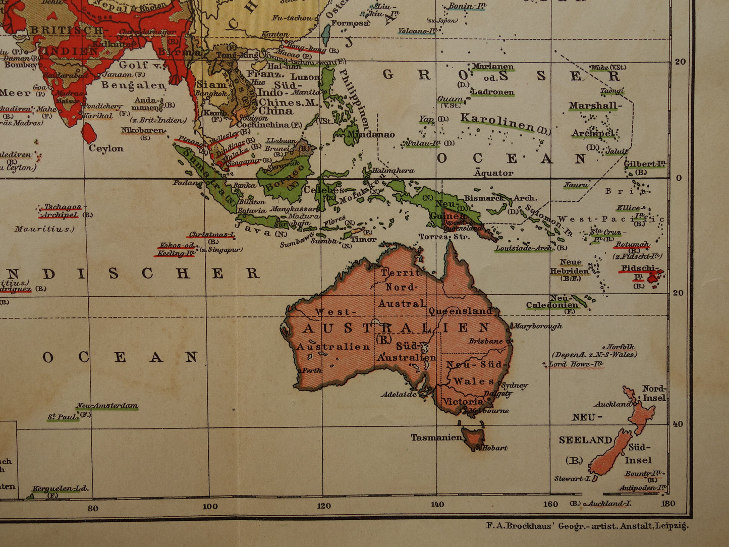 Oude wereldkaart van Staatsvormen en Koloniale bezittingen 1911 originele antieke gedateerde kaart
