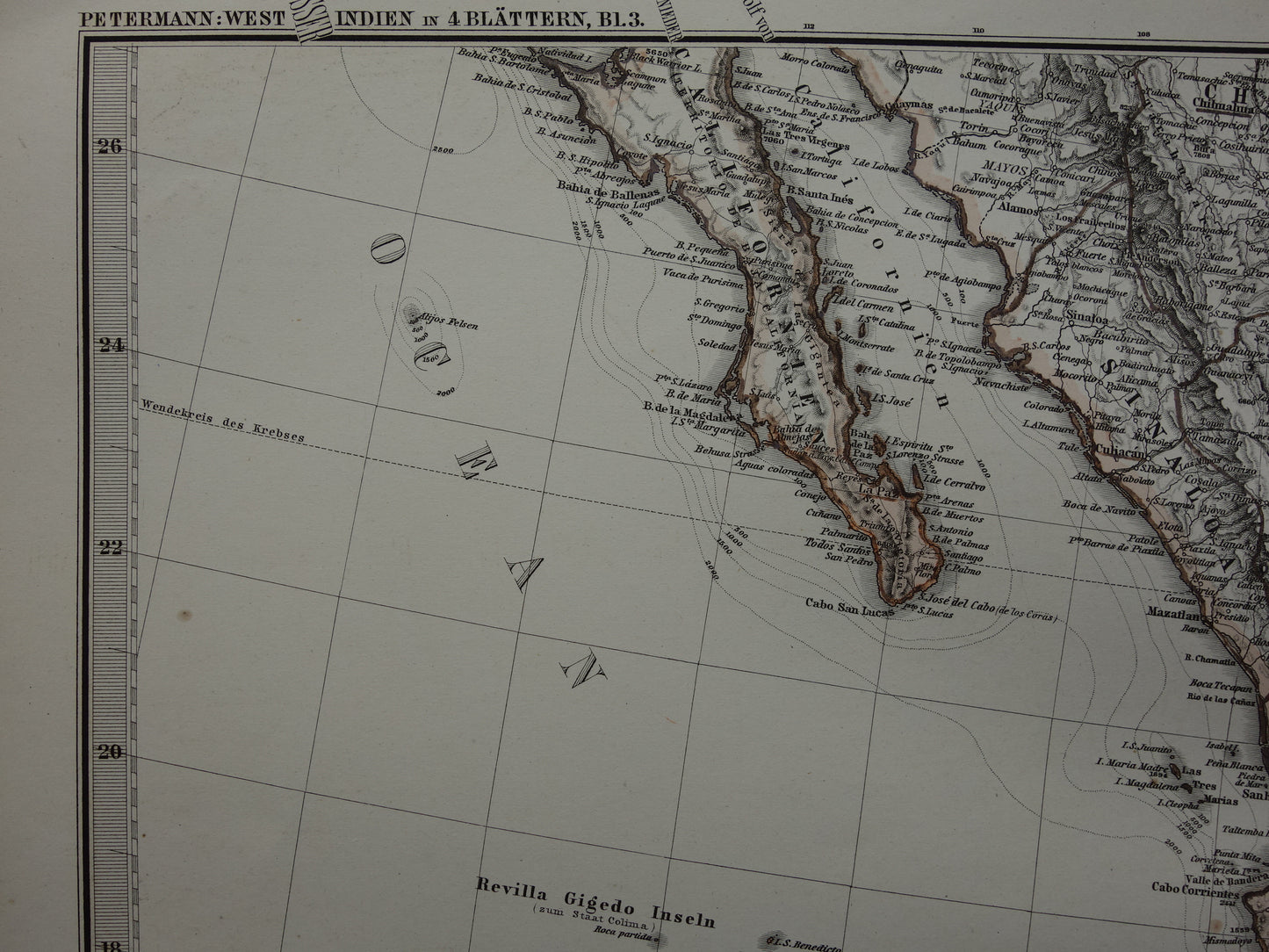 MEXICO oude handgekleurde landkaart van Mexico uit 1886 originele antieke kaart met jaartal