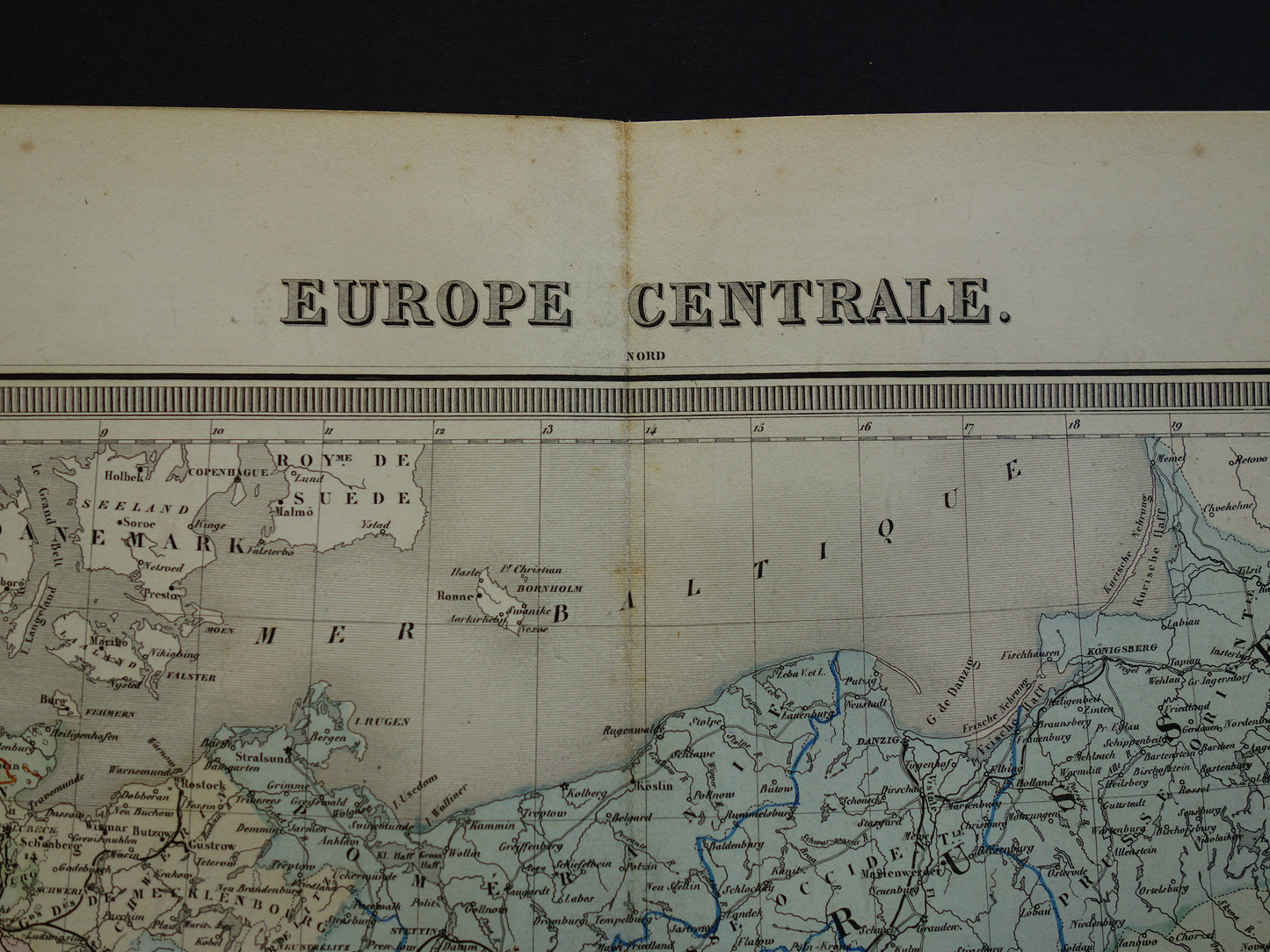 DUITSLAND Grote antieke landkaart van het Duitse Rijk Pruissen 1858 originele oude kaart Centraal Europa met Oostenrijk-Hongarije te koop