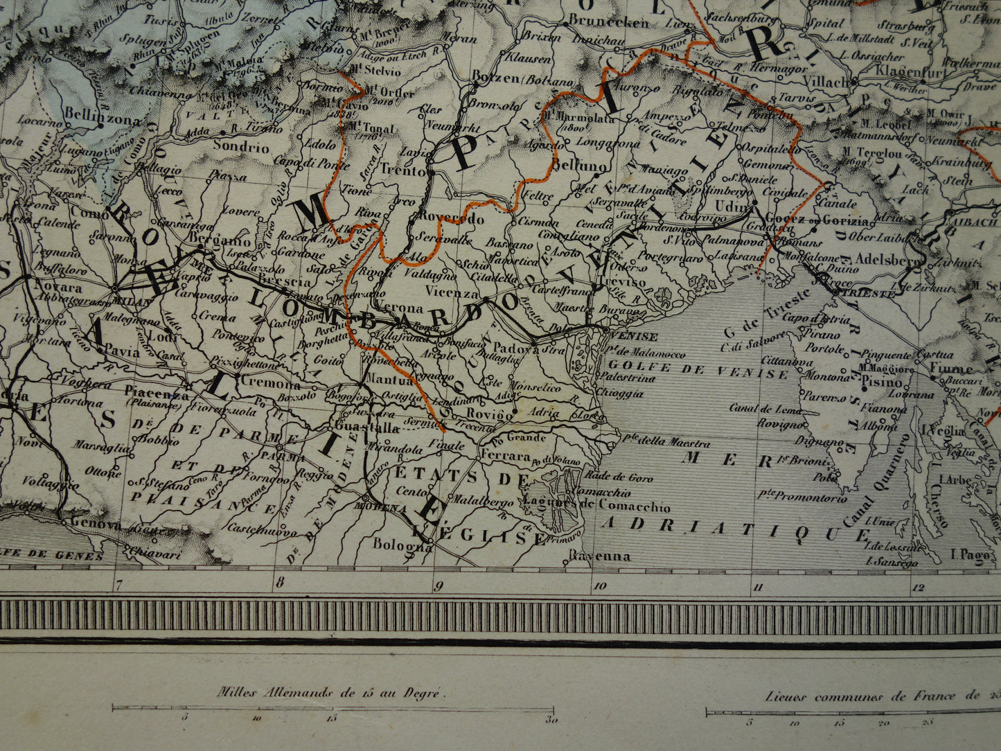 DUITSLAND Grote antieke landkaart van het Duitse Rijk Pruissen 1858 originele oude kaart Centraal Europa met Oostenrijk-Hongarije te koop